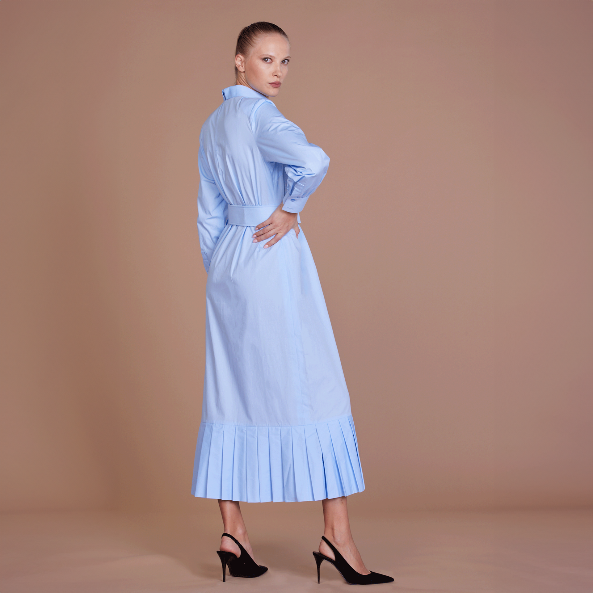 Light Blue Valentina Long Dress by Lili Blanc