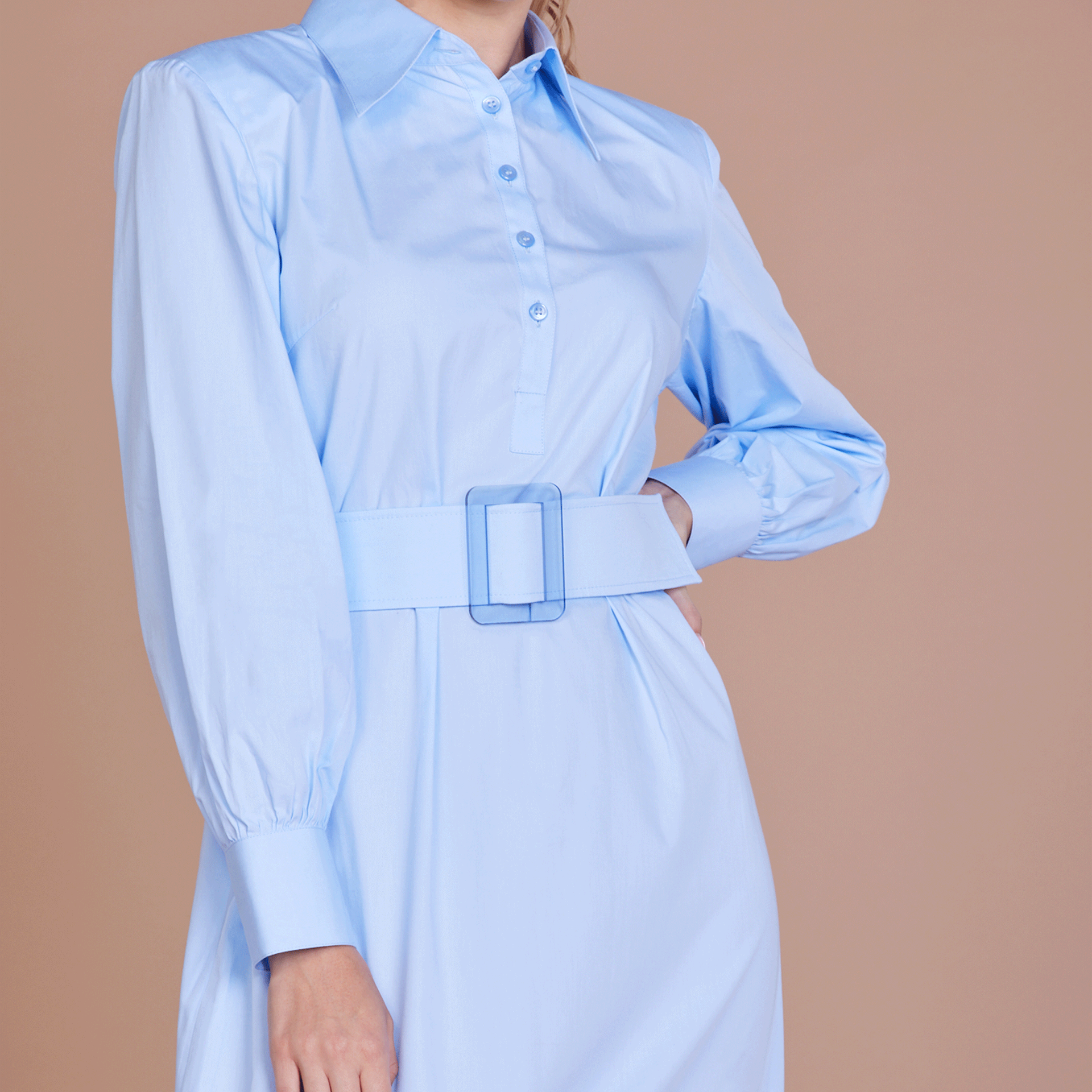 Light Blue Valentina Long Dress by Lili Blanc