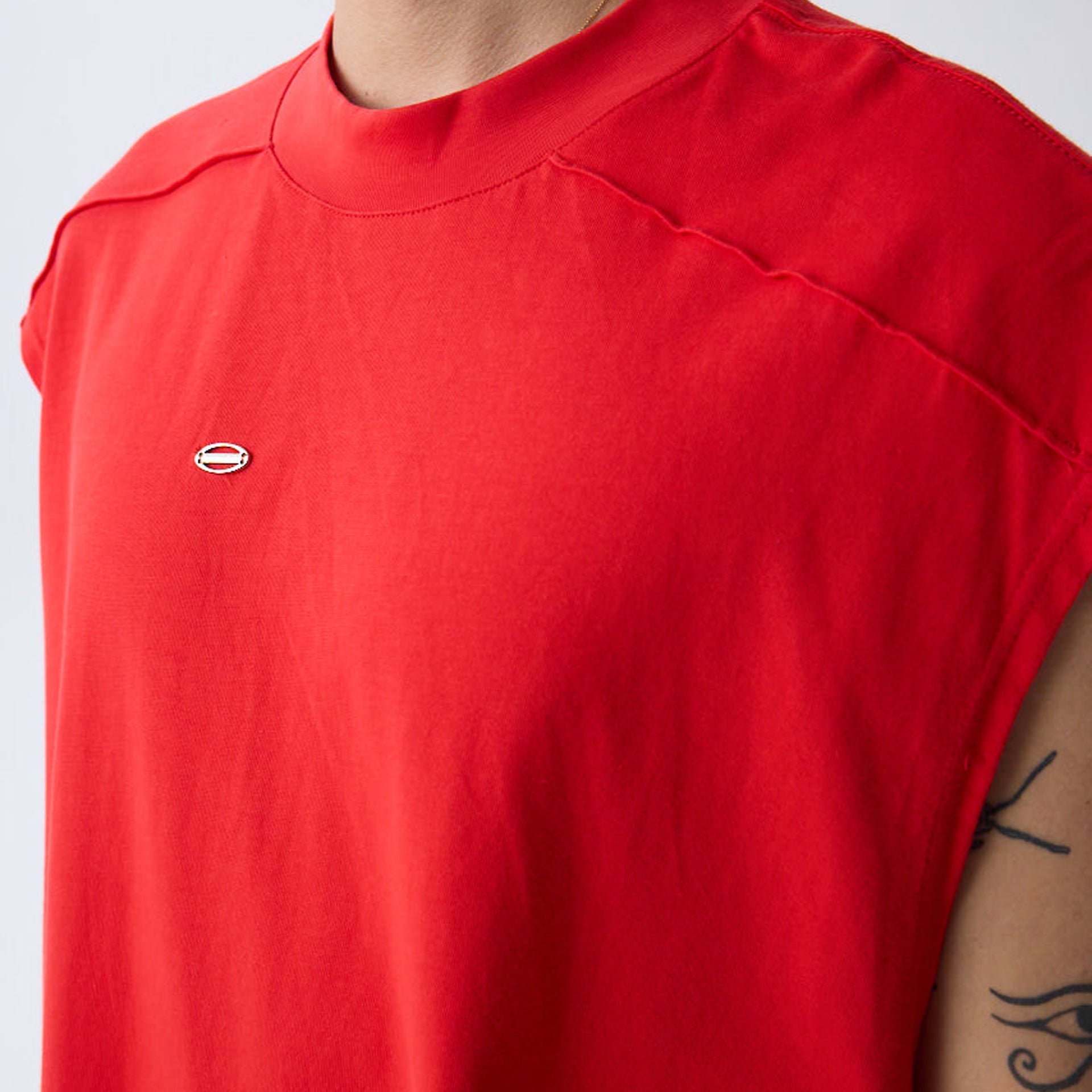 Red Oversized Tank Top From Triple Four