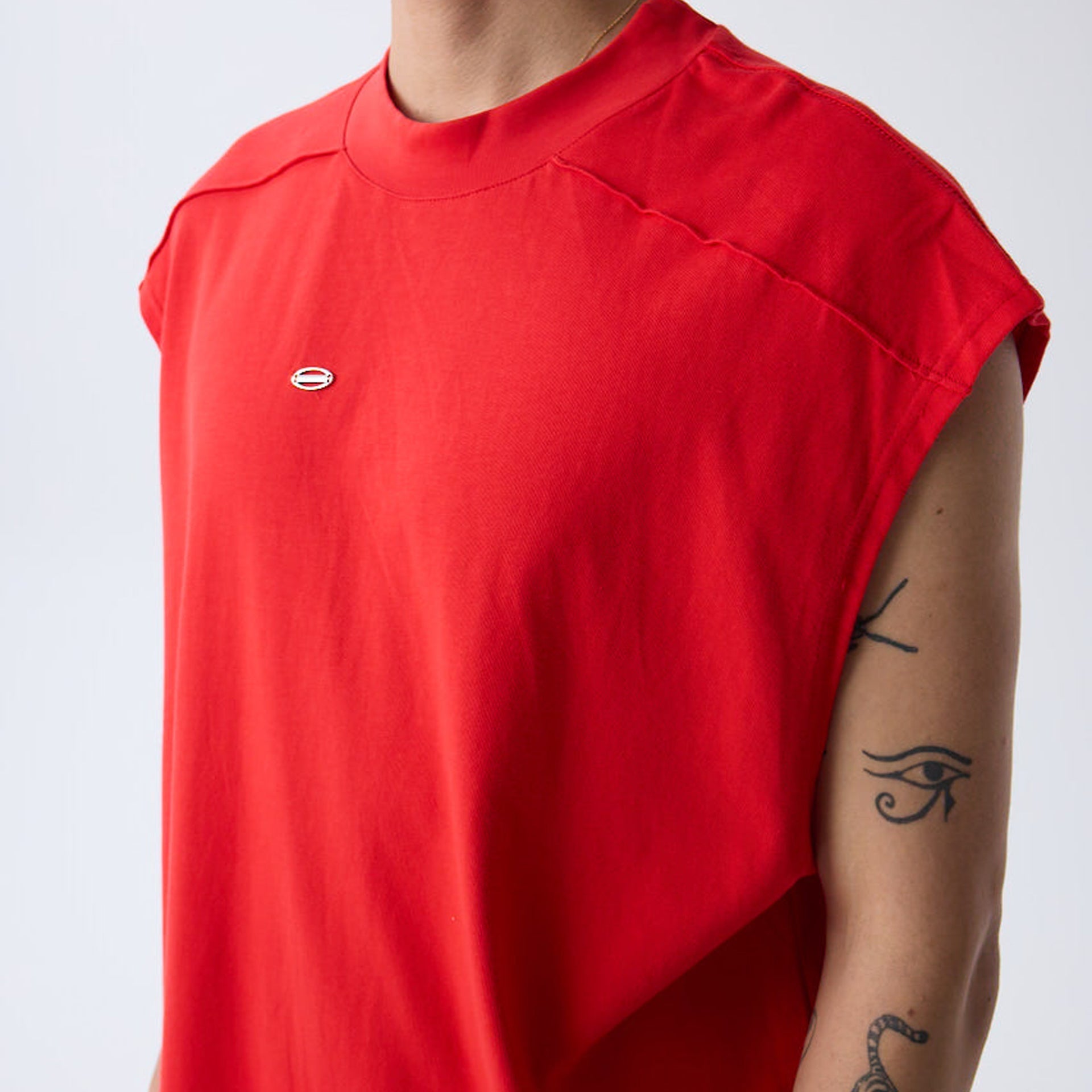 Red Oversized Tank Top From Triple Four