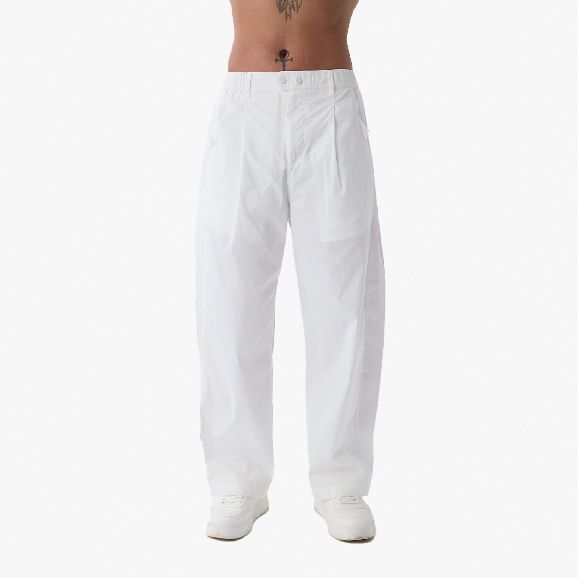 White Classic Pants From Triple Four