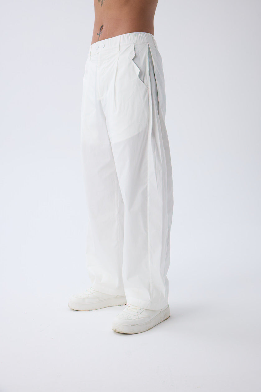 White Classic Pants From Triple Four