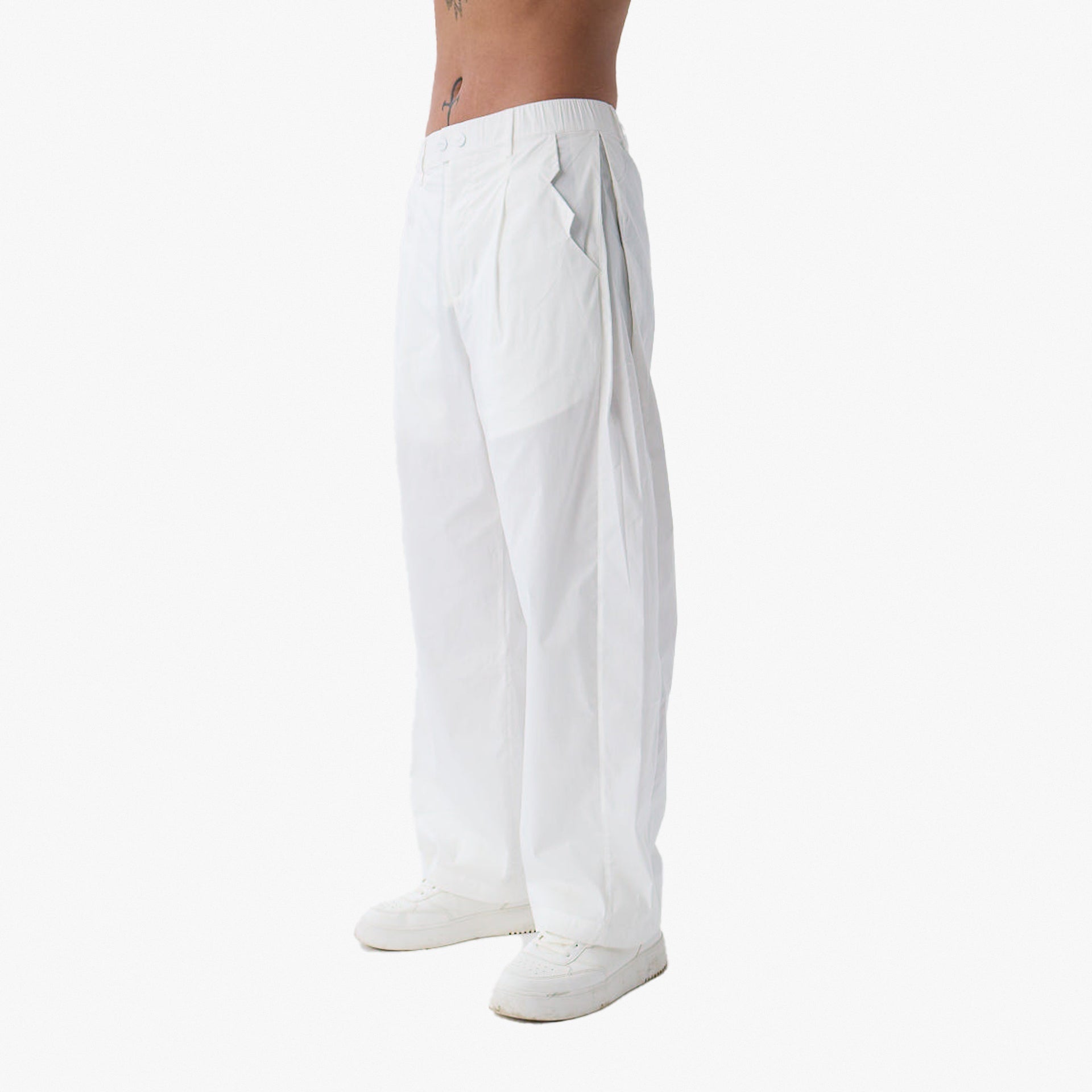 White Classic Pants From Triple Four