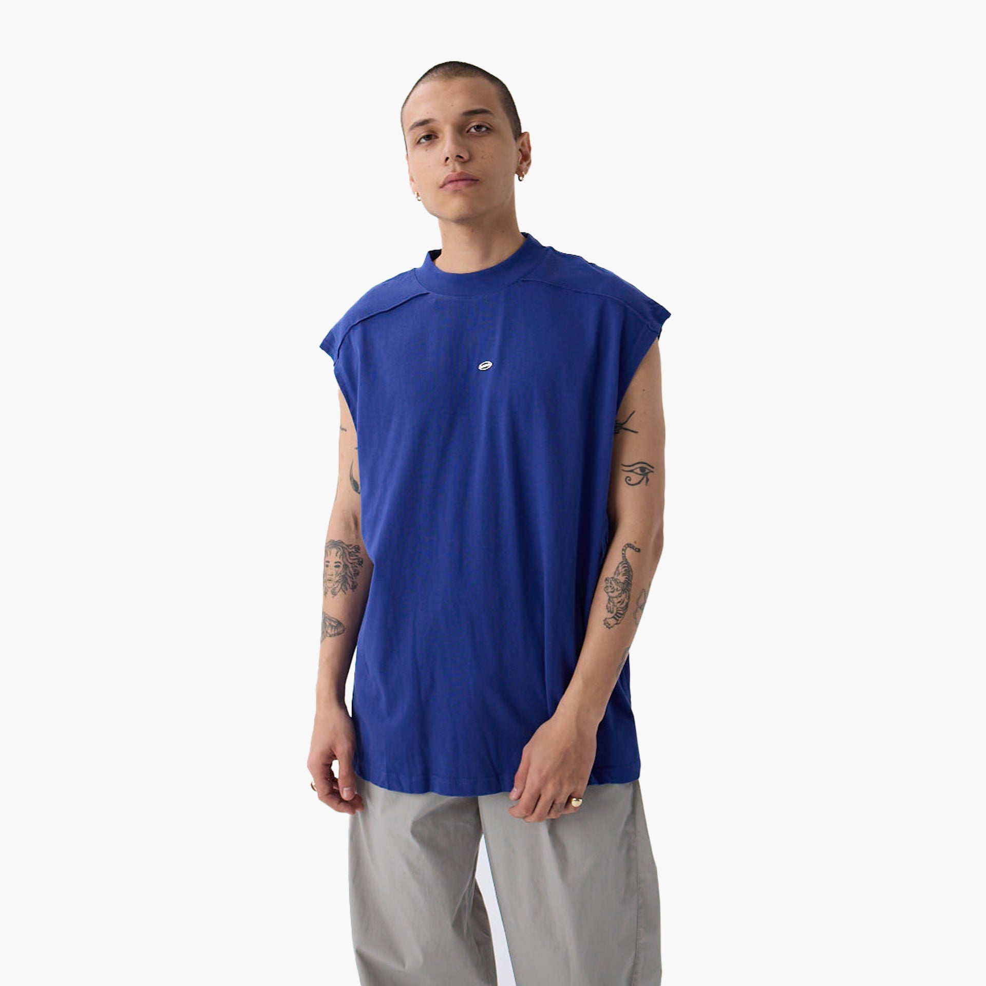 Blue Oversized Tank Top From Triple Four