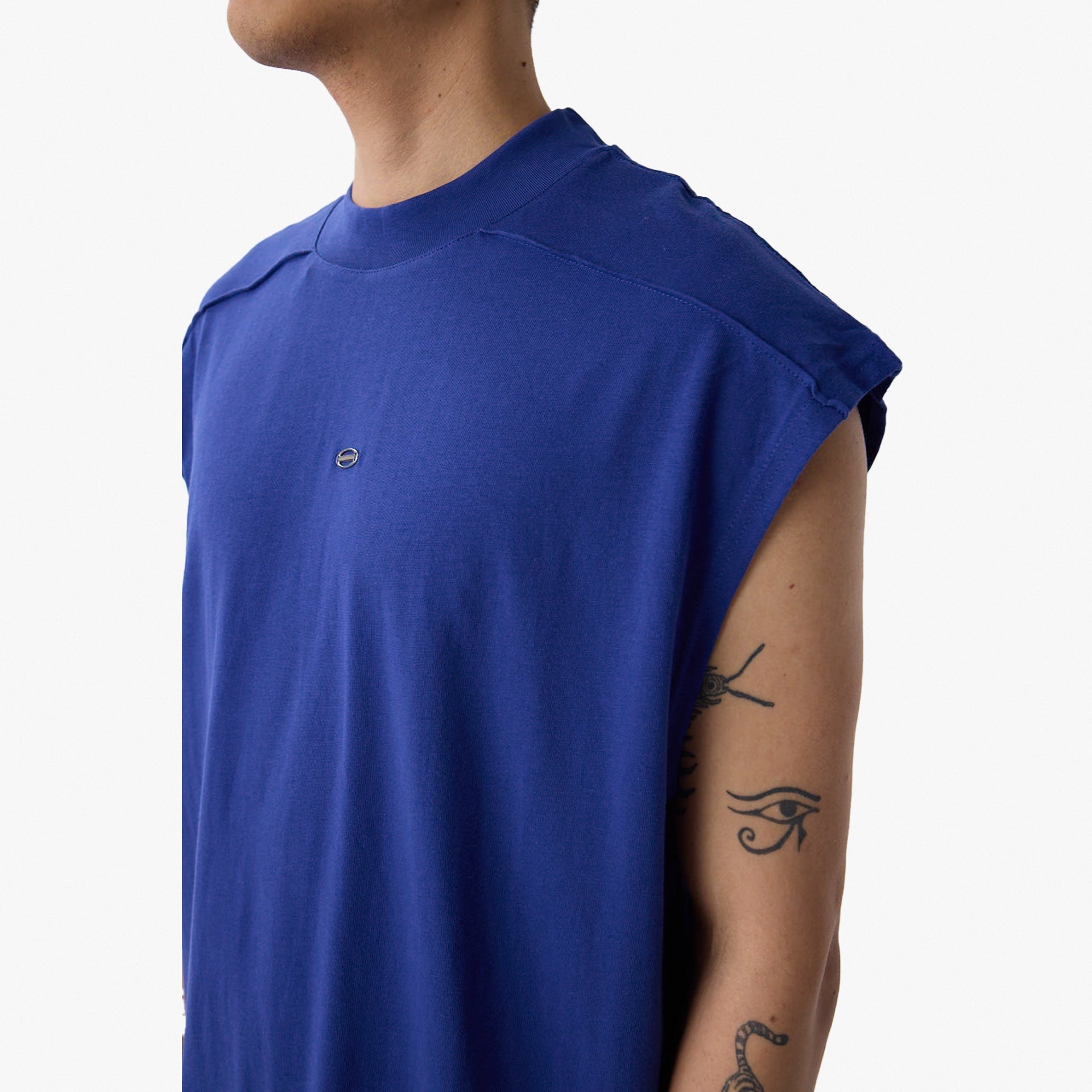 Blue Oversized Tank Top From Triple Four