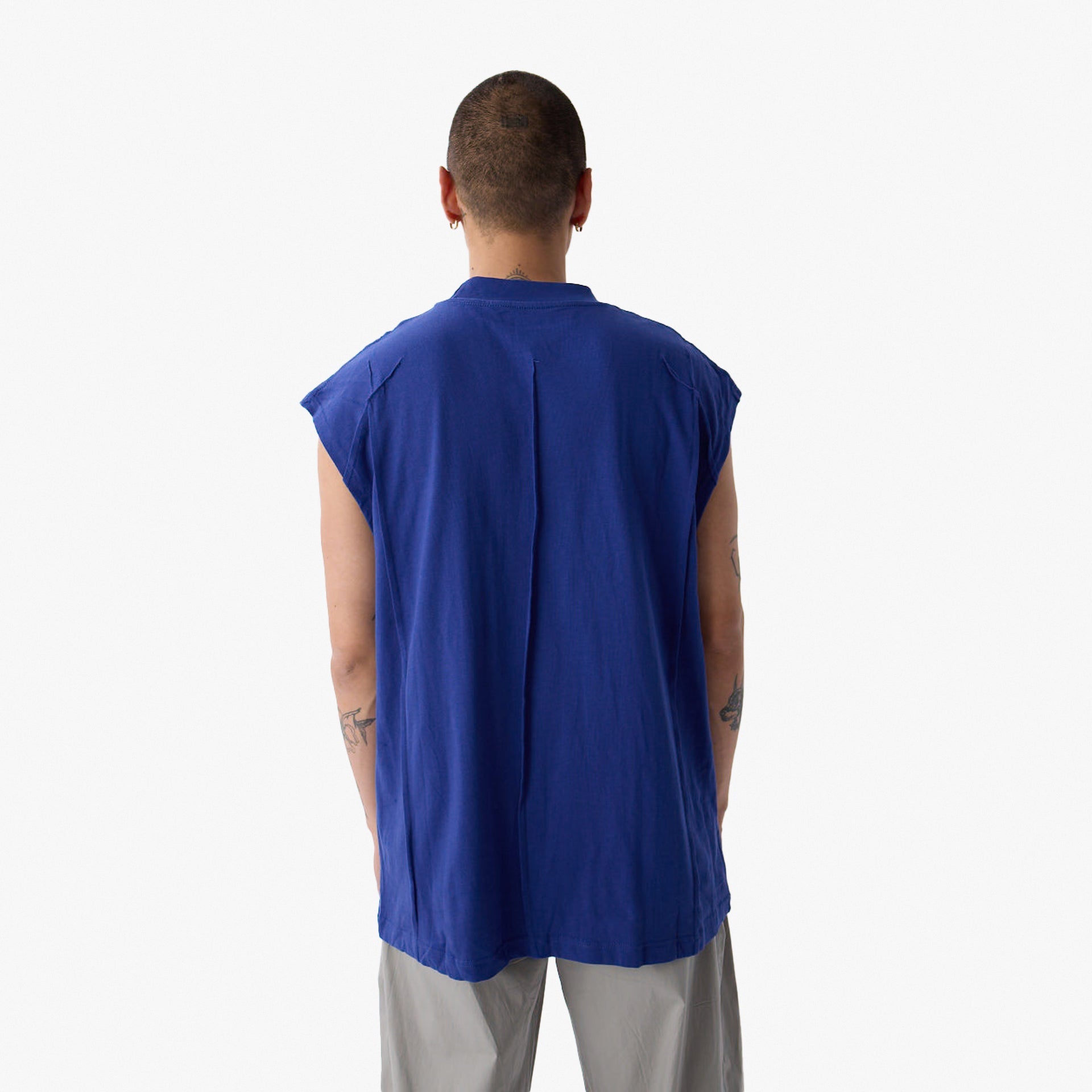 Blue Oversized Tank Top From Triple Four