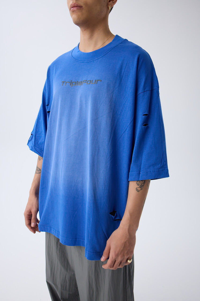 Blue Oversized Logo T-shirt From Triple Four