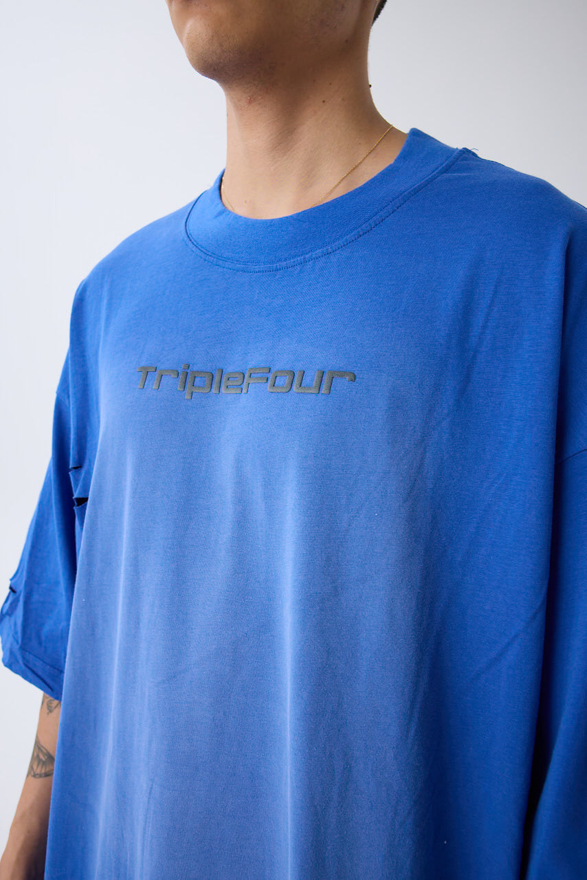 Blue Oversized Logo T-shirt From Triple Four