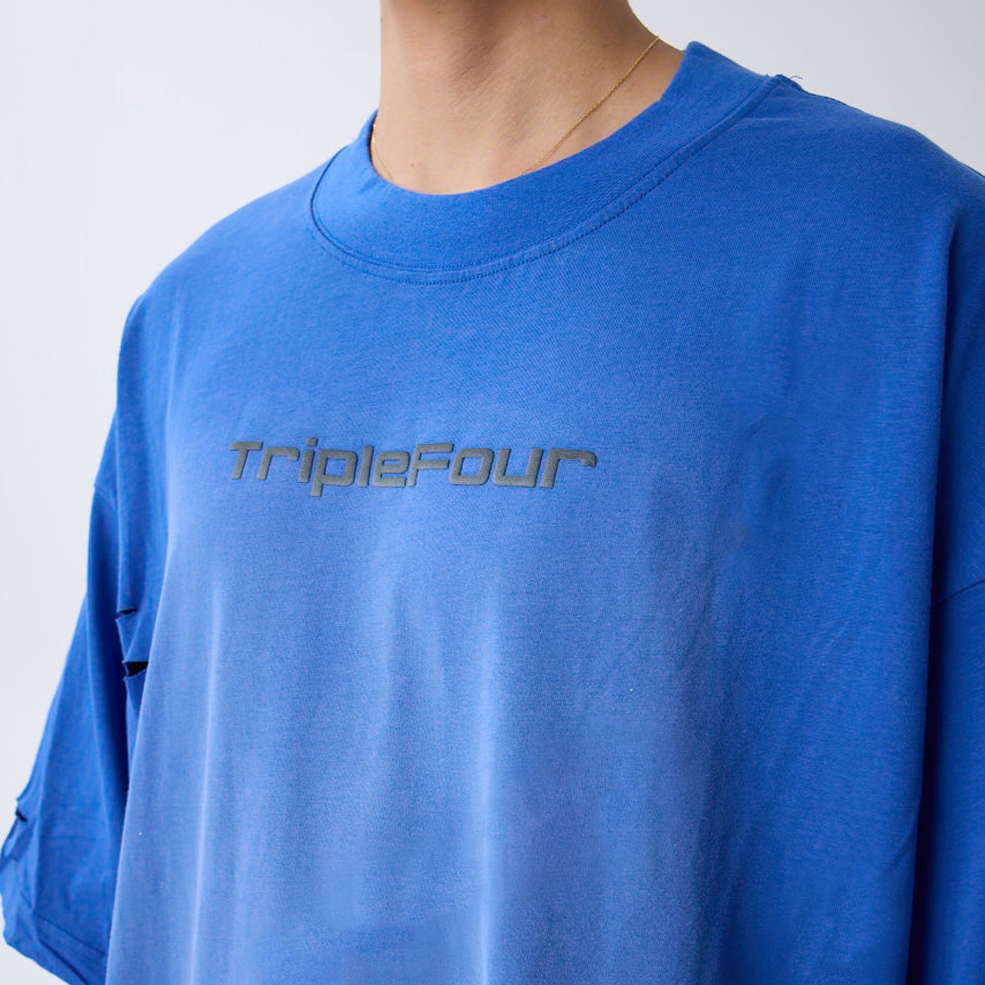 Blue Oversized Logo T-shirt From Triple Four