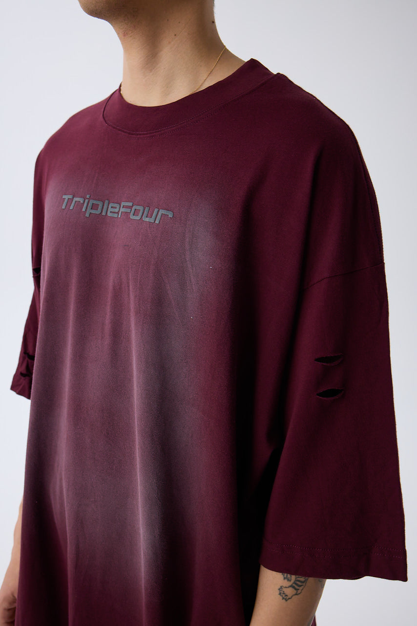 Maroon Oversized Logo T-shirt From Triple Four