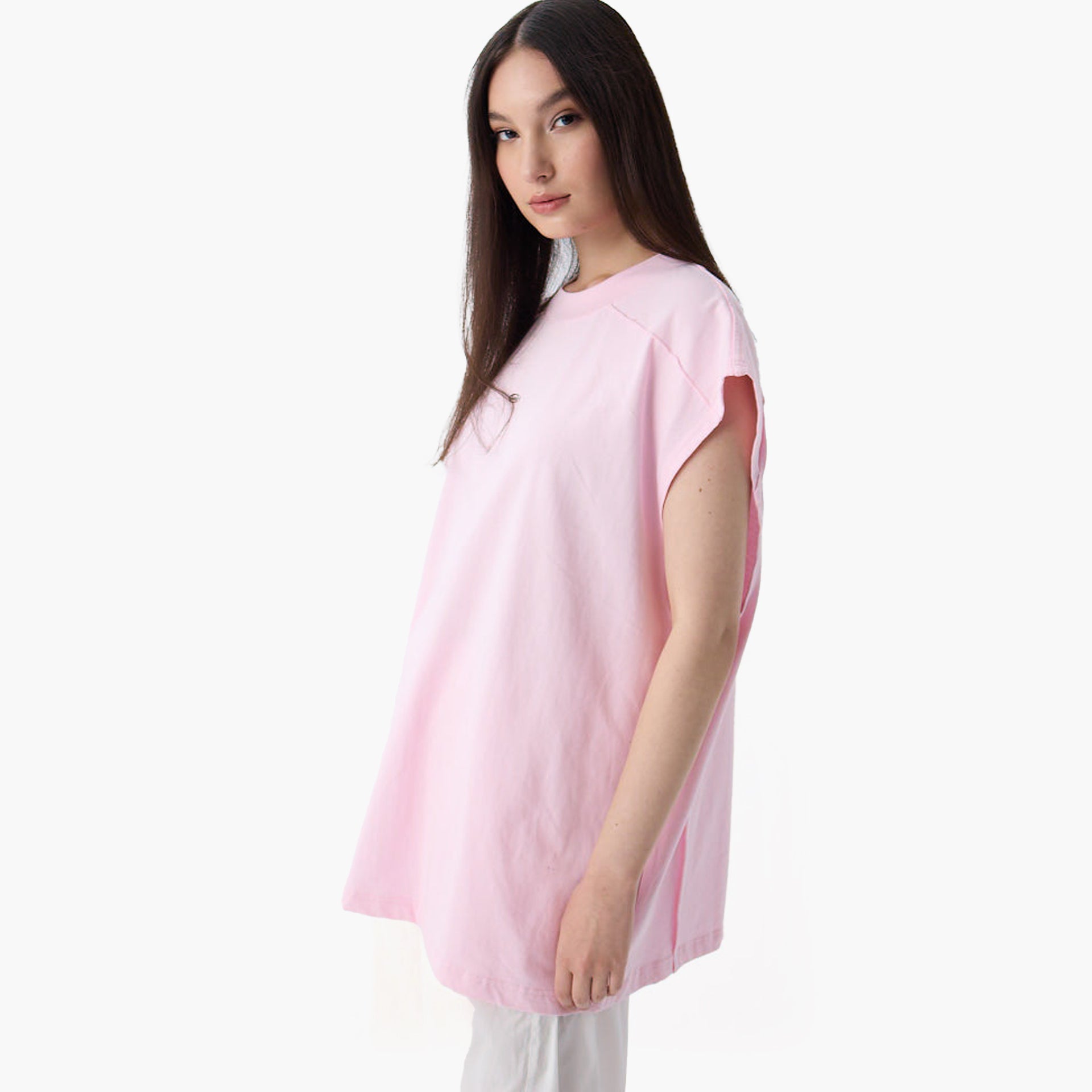 Pink Oversized Tank Top From Triple Four