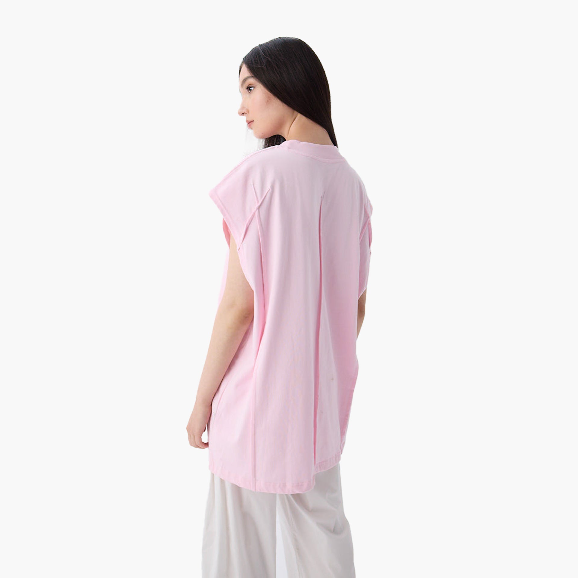 Pink Oversized Tank Top From Triple Four