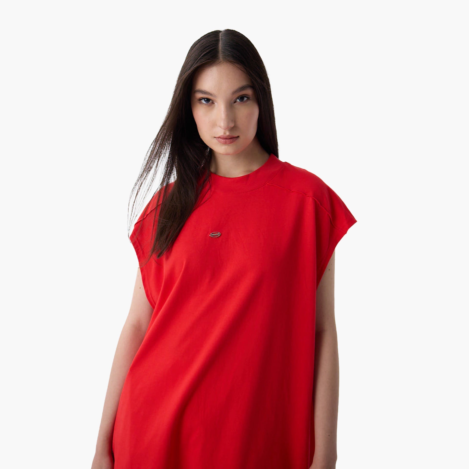 Red Oversized Tank Top From Triple Four