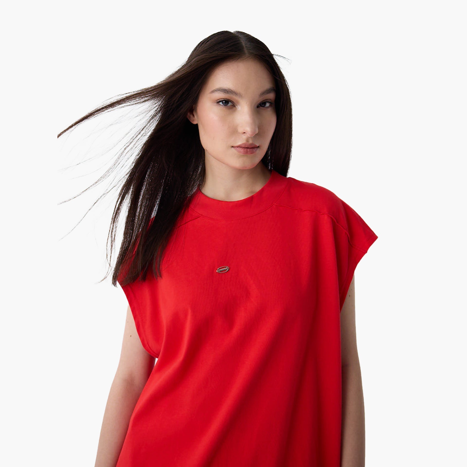 Red Oversized Tank Top From Triple Four