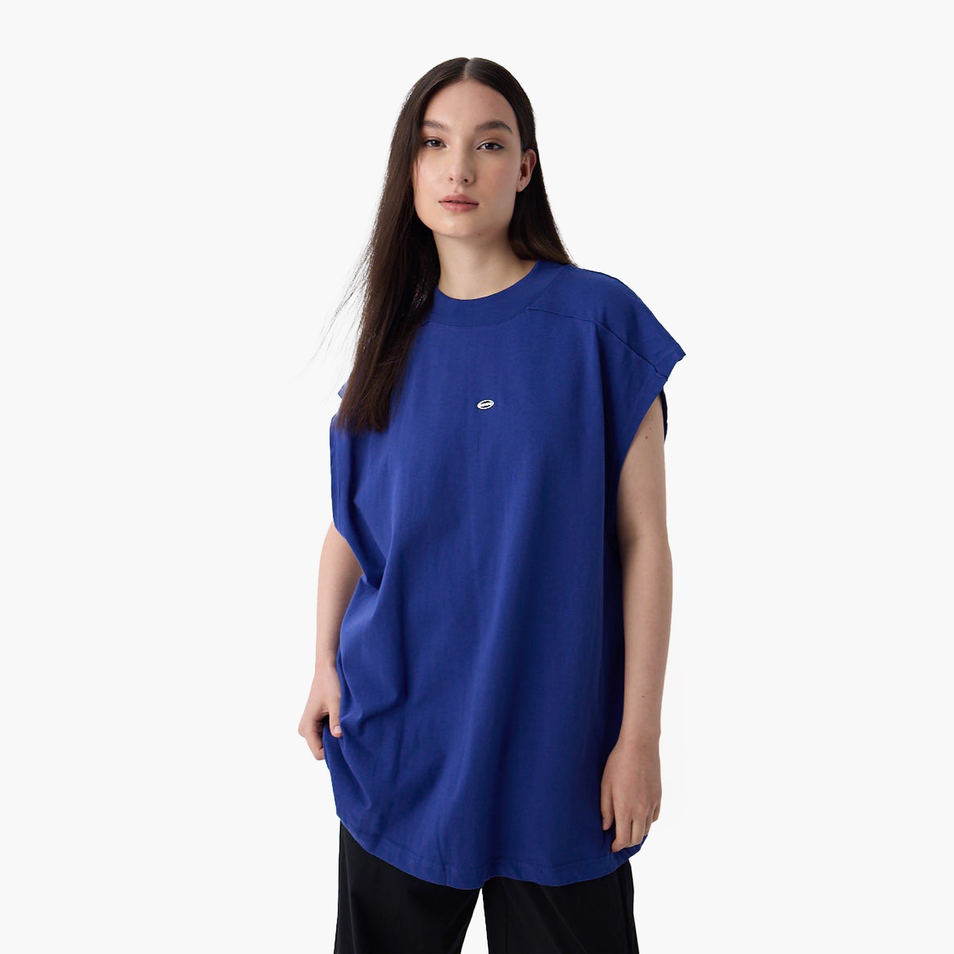 Blue Oversized Tank Top From Triple Four