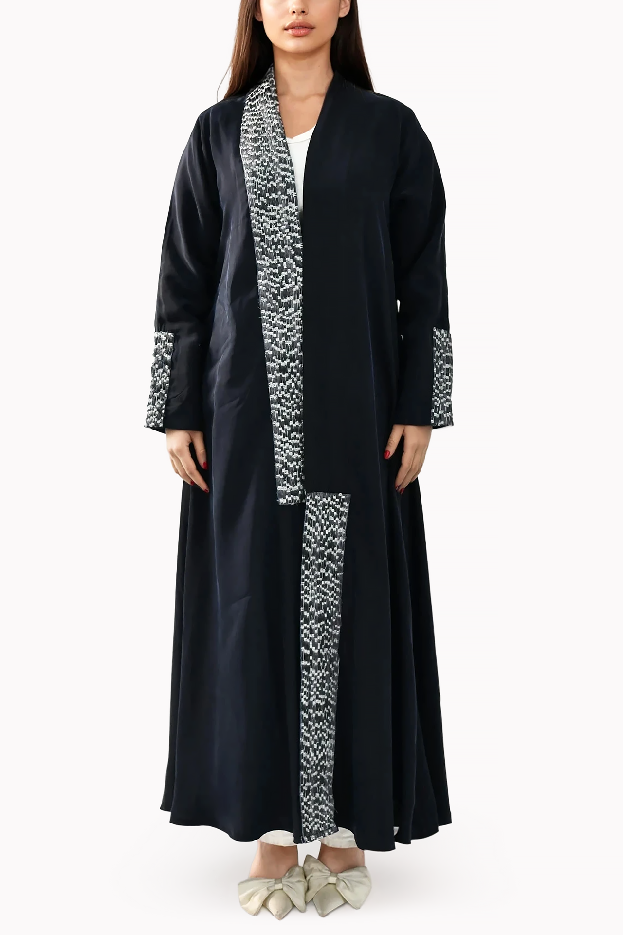 Embroidery Silk Navy Blue Abaya by May Thahab