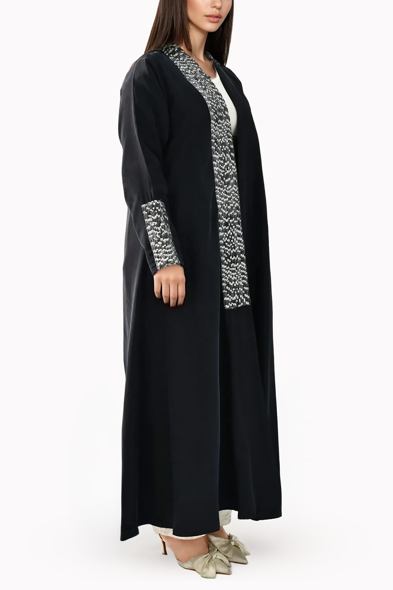 Embroidery Silk Navy Blue Abaya by May Thahab