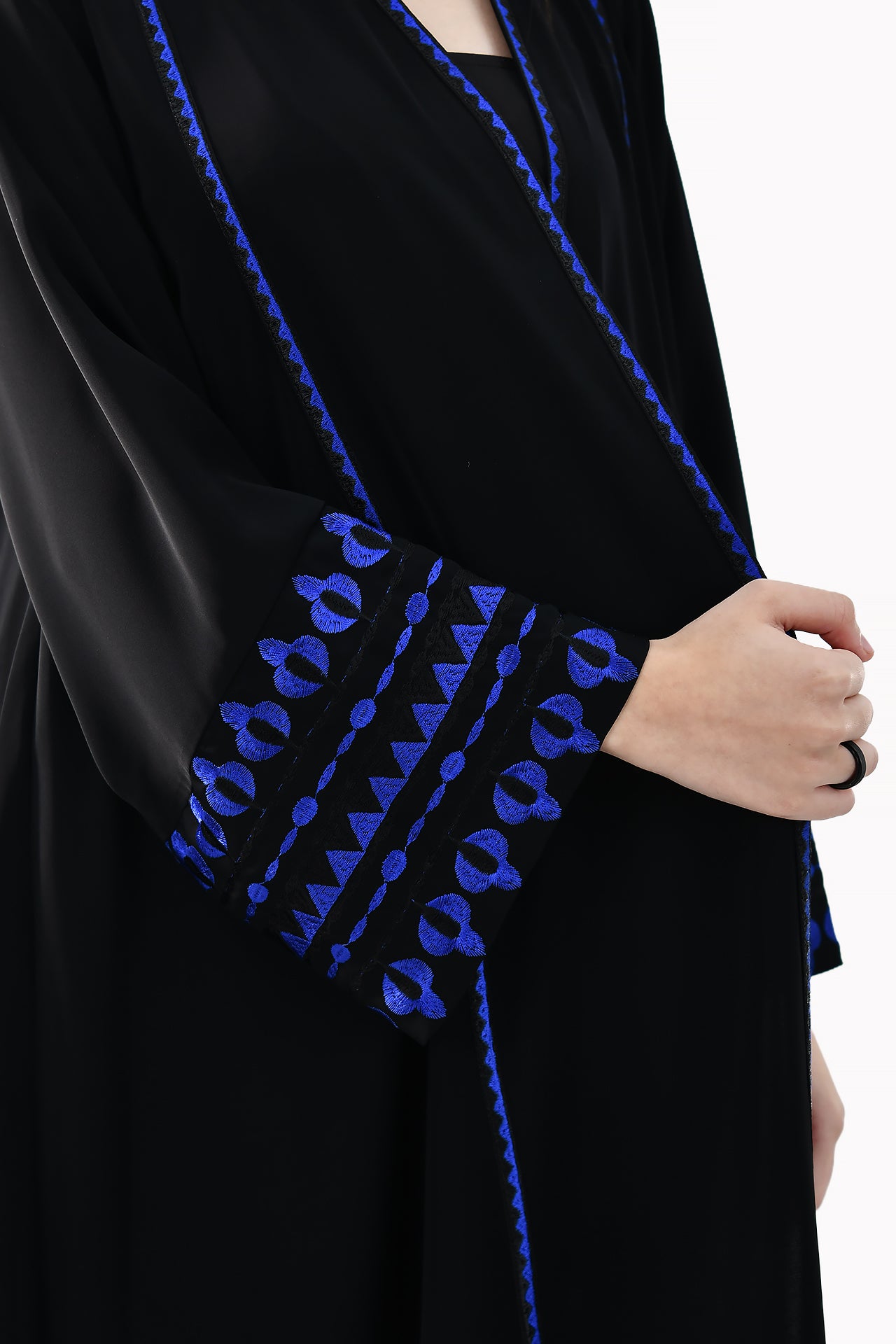Embroidery Crepe Black Abaya by Misk Abaya