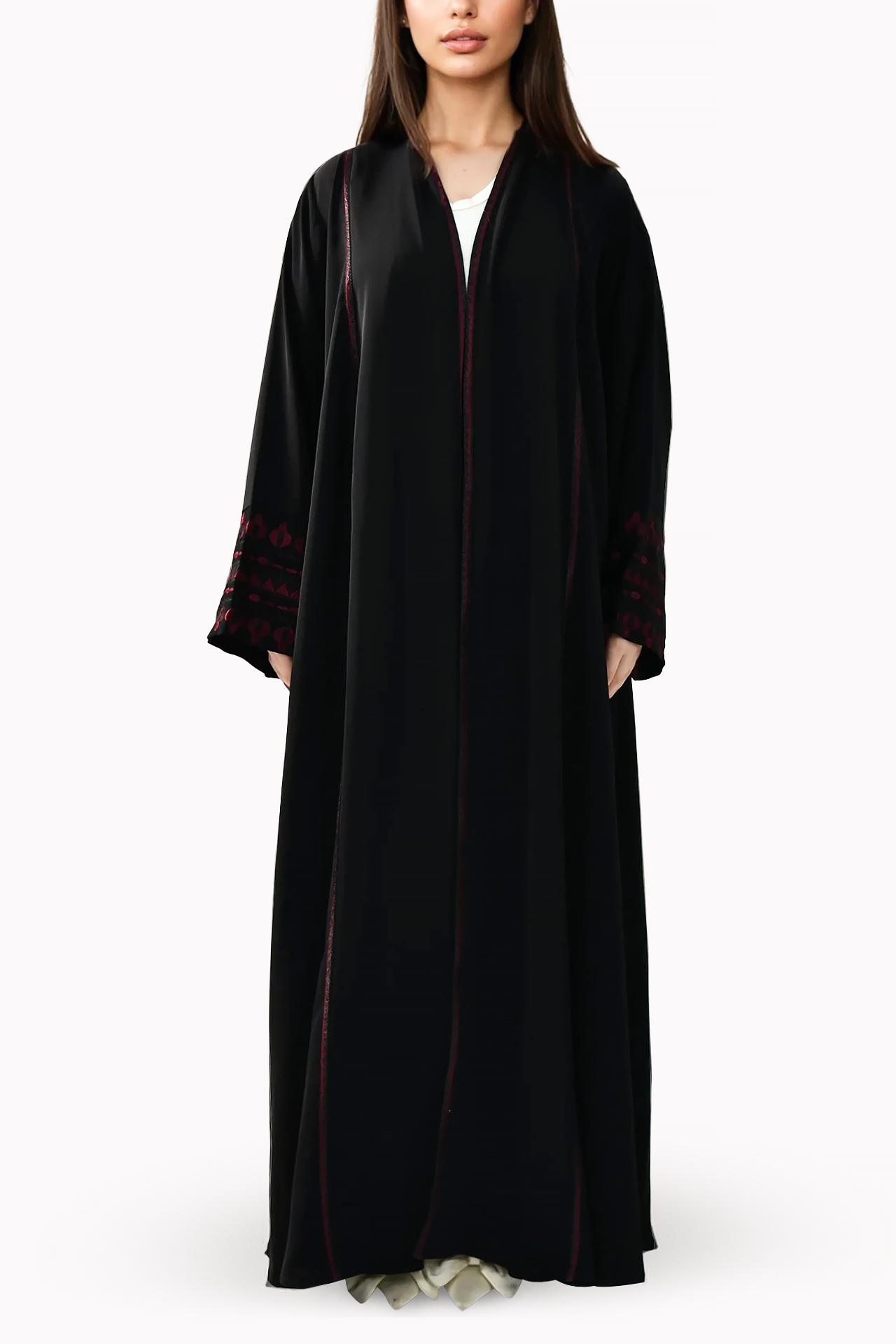Handmade Embroidery Crepe Black Abaya by Misk Abaya