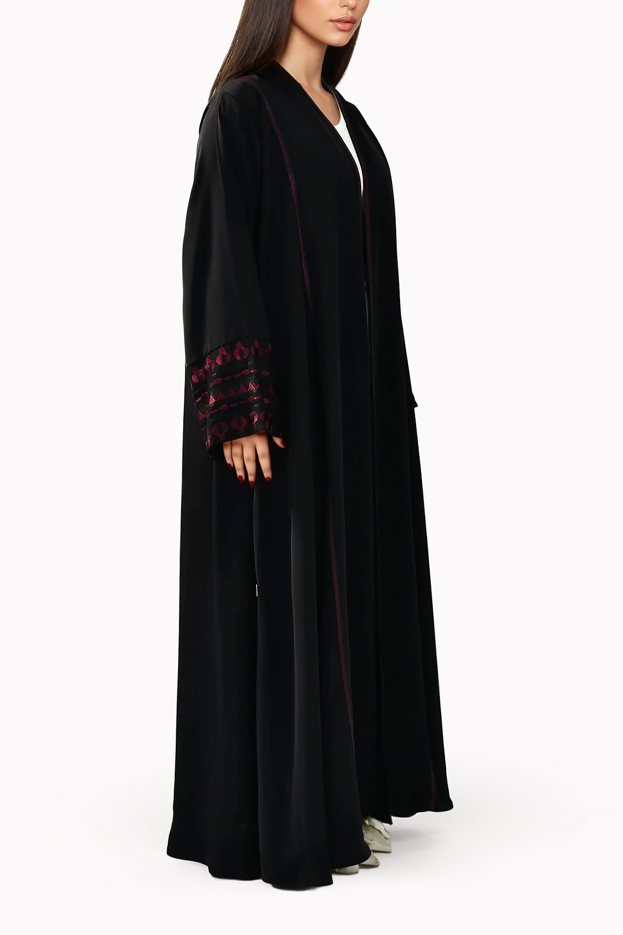 Handmade Embroidery Crepe Black Abaya by Misk Abaya