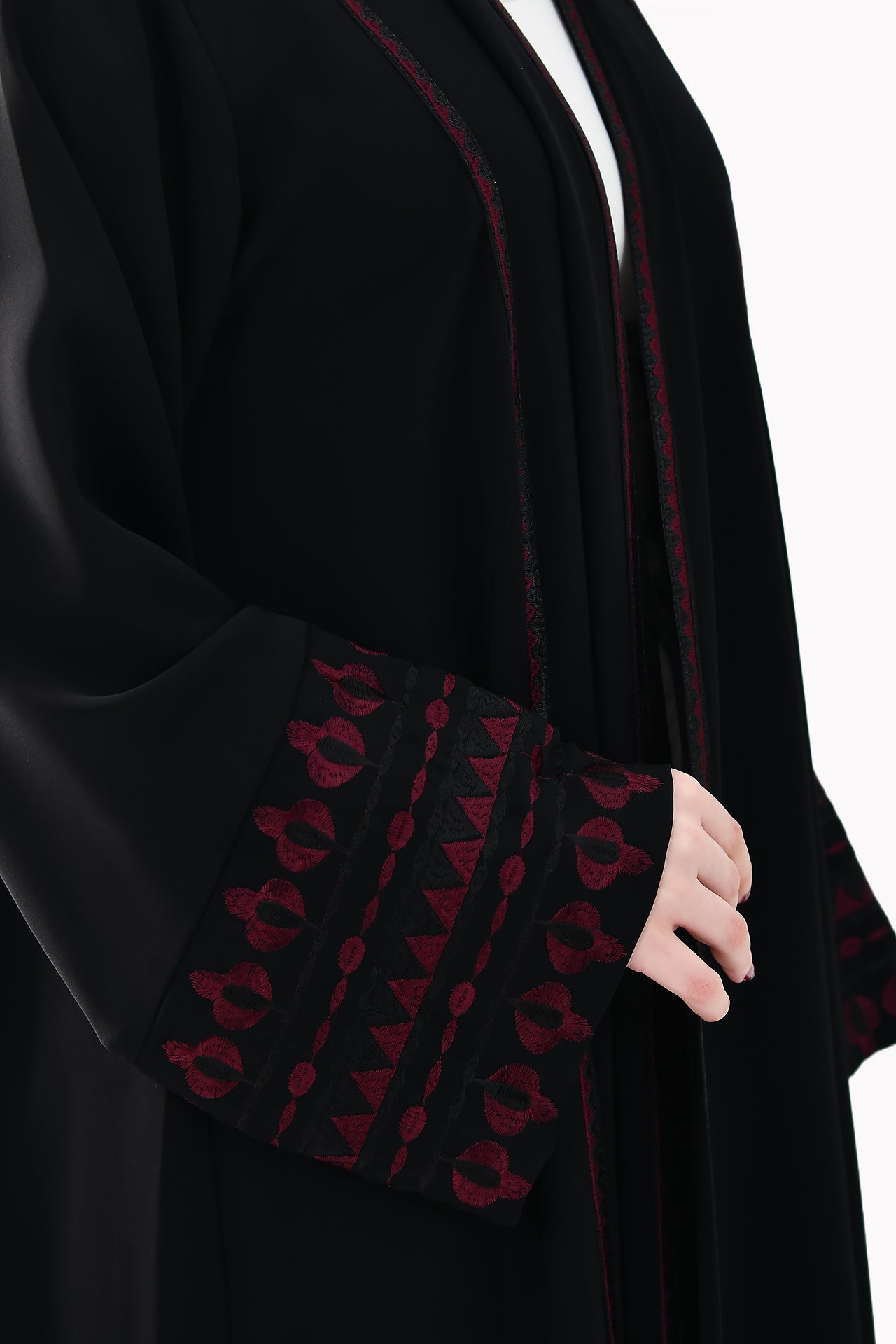 Handmade Embroidery Crepe Black Abaya by Misk Abaya