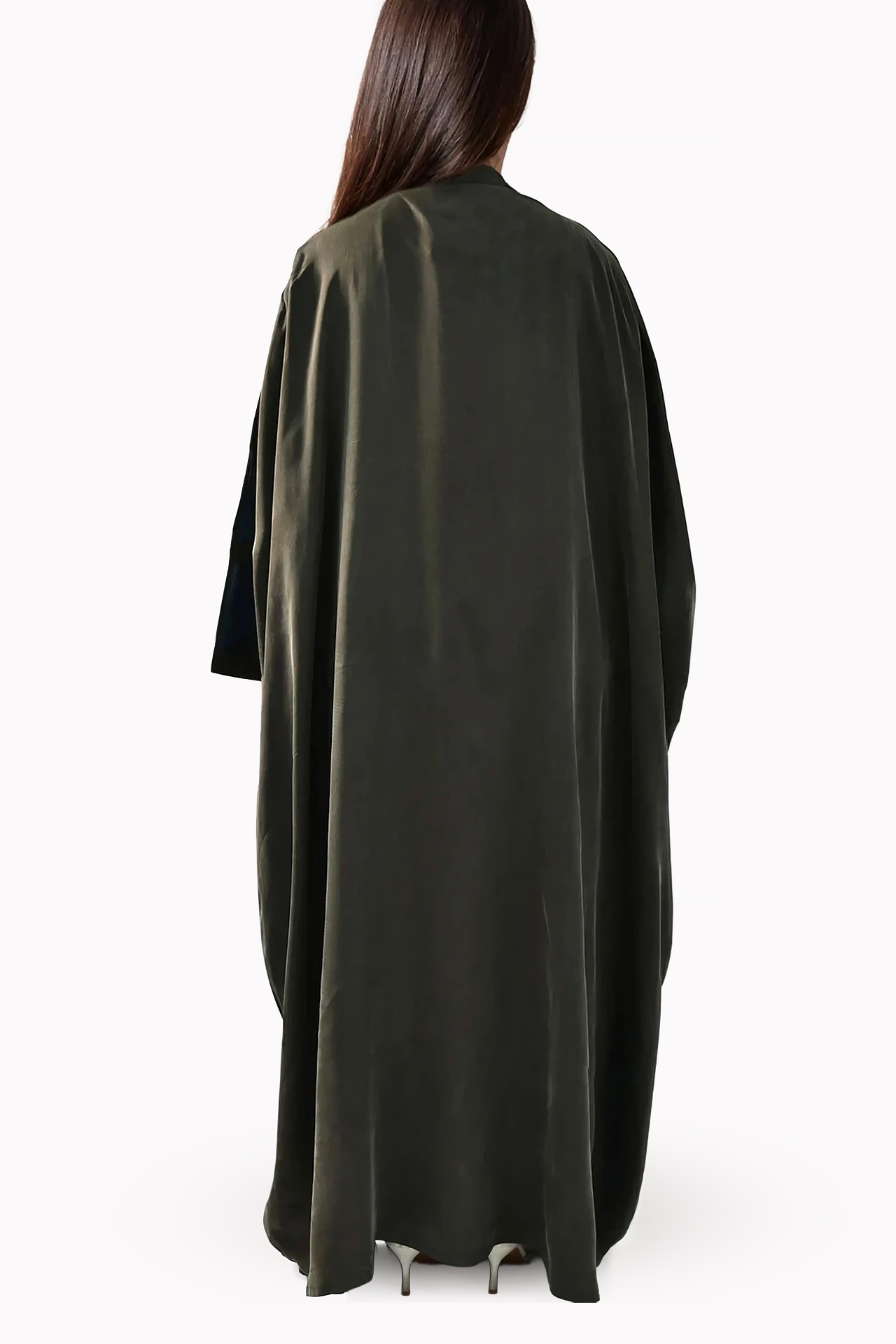 Silk Olive Green Abaya by May Thahab
