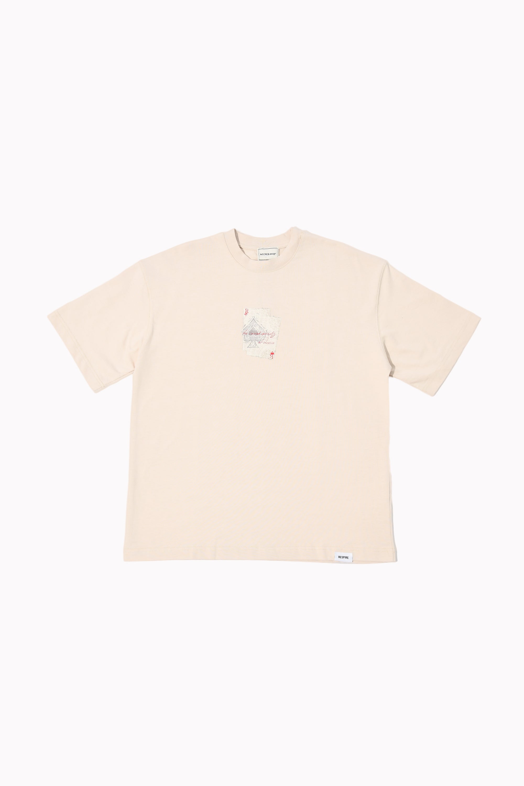 Men Beige Spades T-shirt by WECRE8