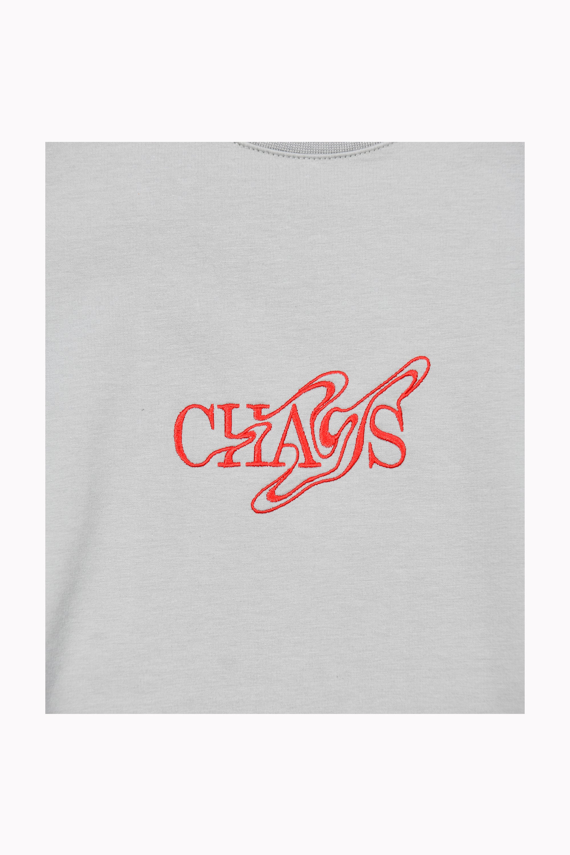 Men Light Grey "CHAOS" T-shirt by WECRE8