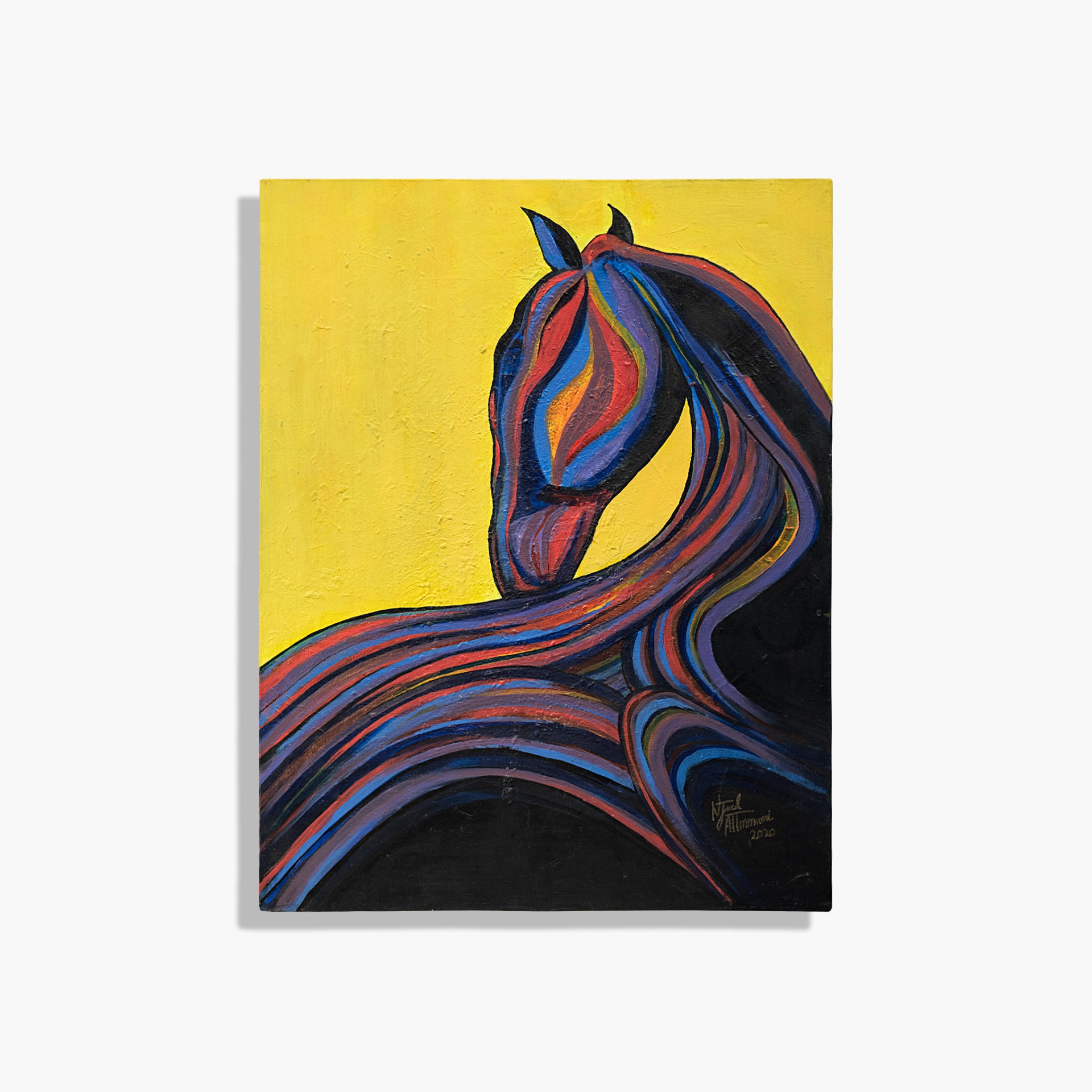 Abstract Horse Acrylic Painting by Njood Art