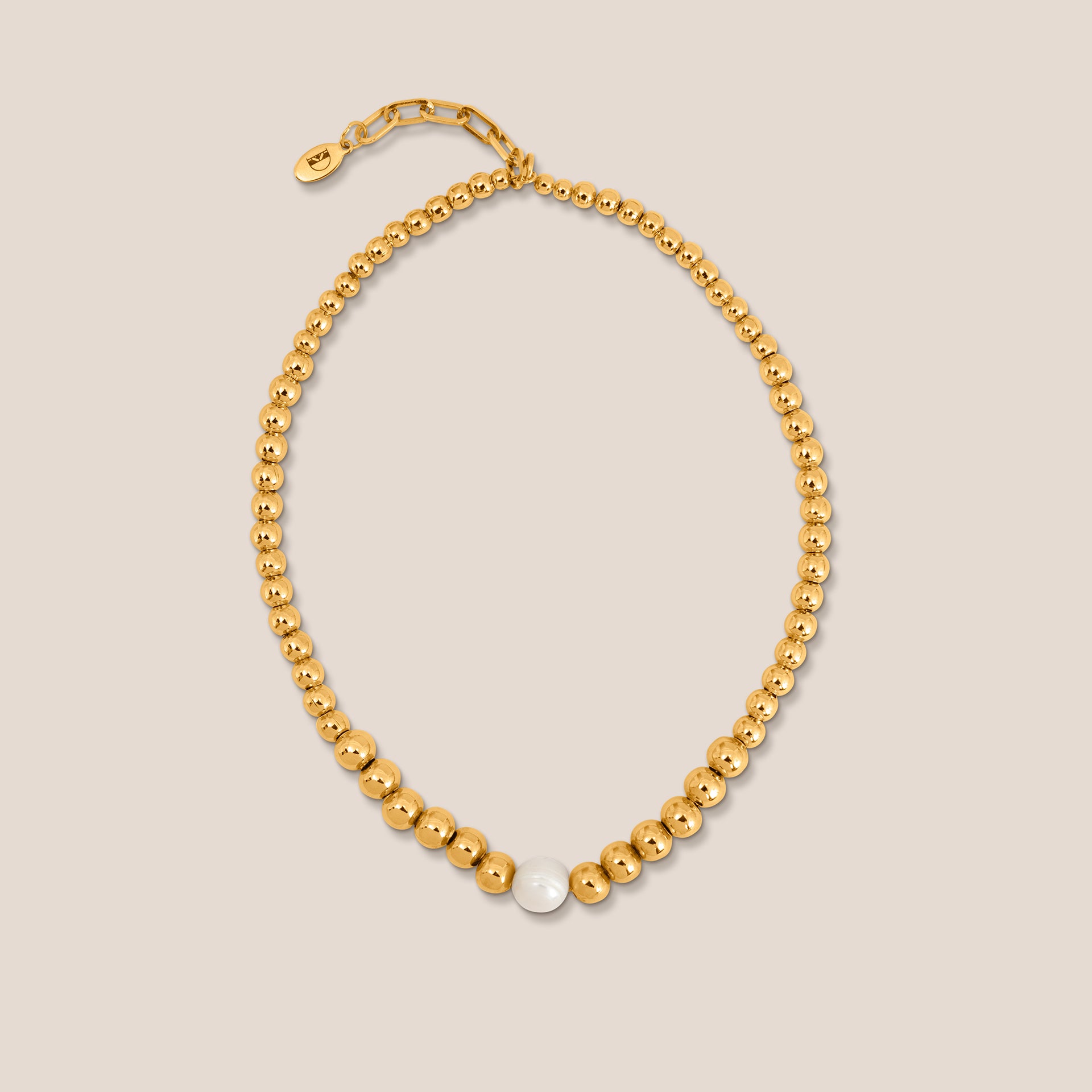 Gold Bubble Choker with Pearl By D By Dalia