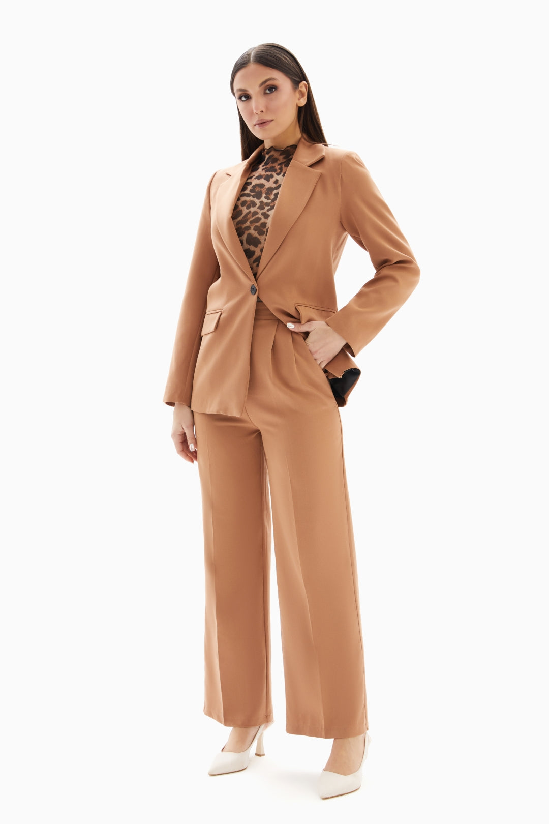 Brown Classic Trousers with Belt By WECRE8