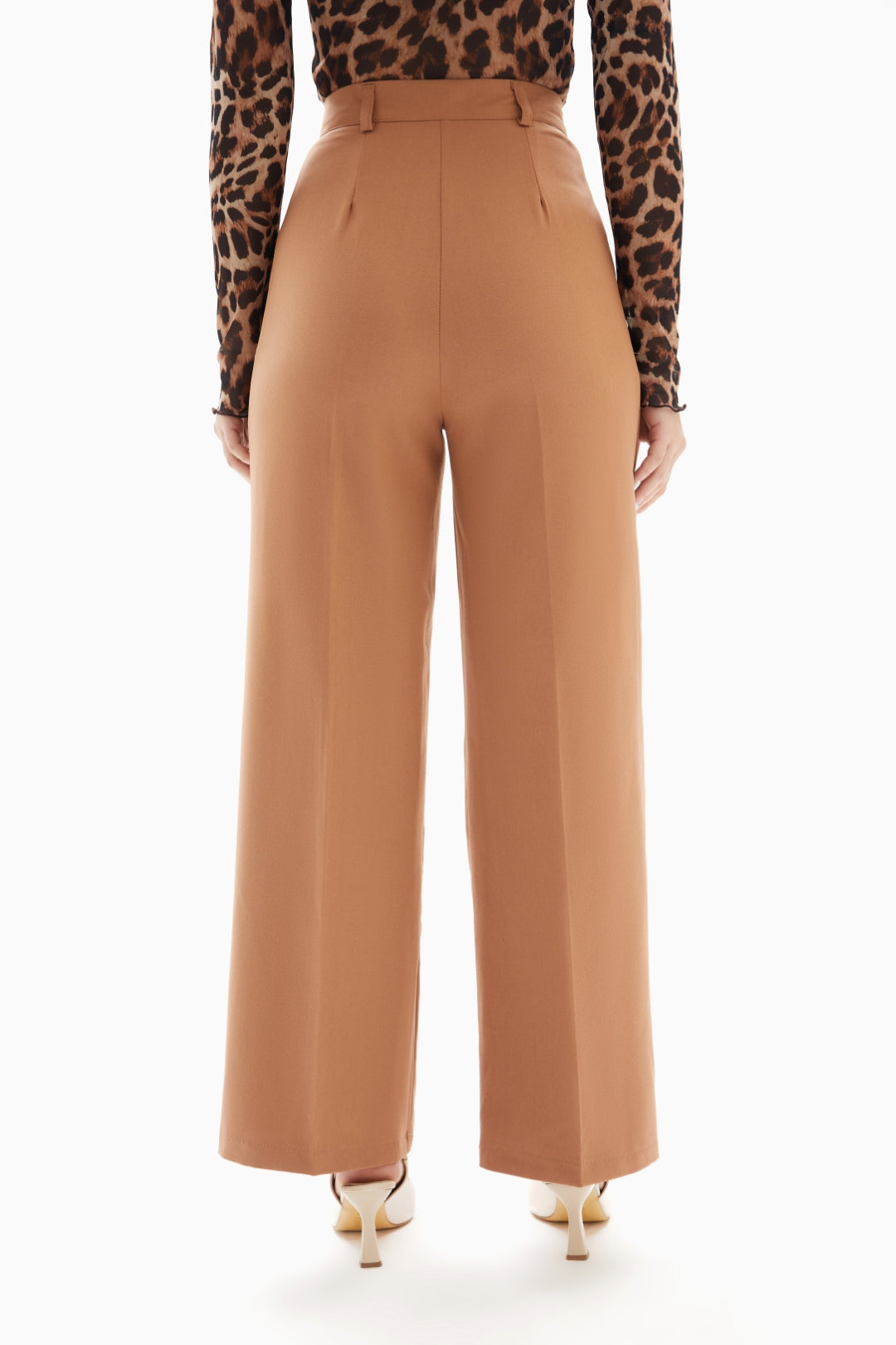 Brown Classic Trousers with Belt By WECRE8