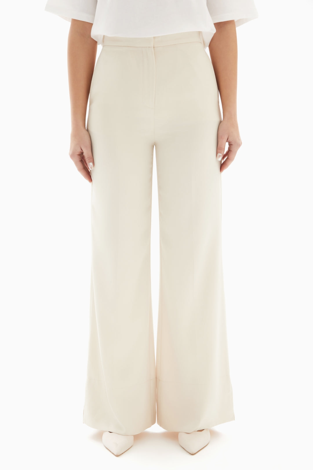 Off-White Plain Trousers By WECRE8