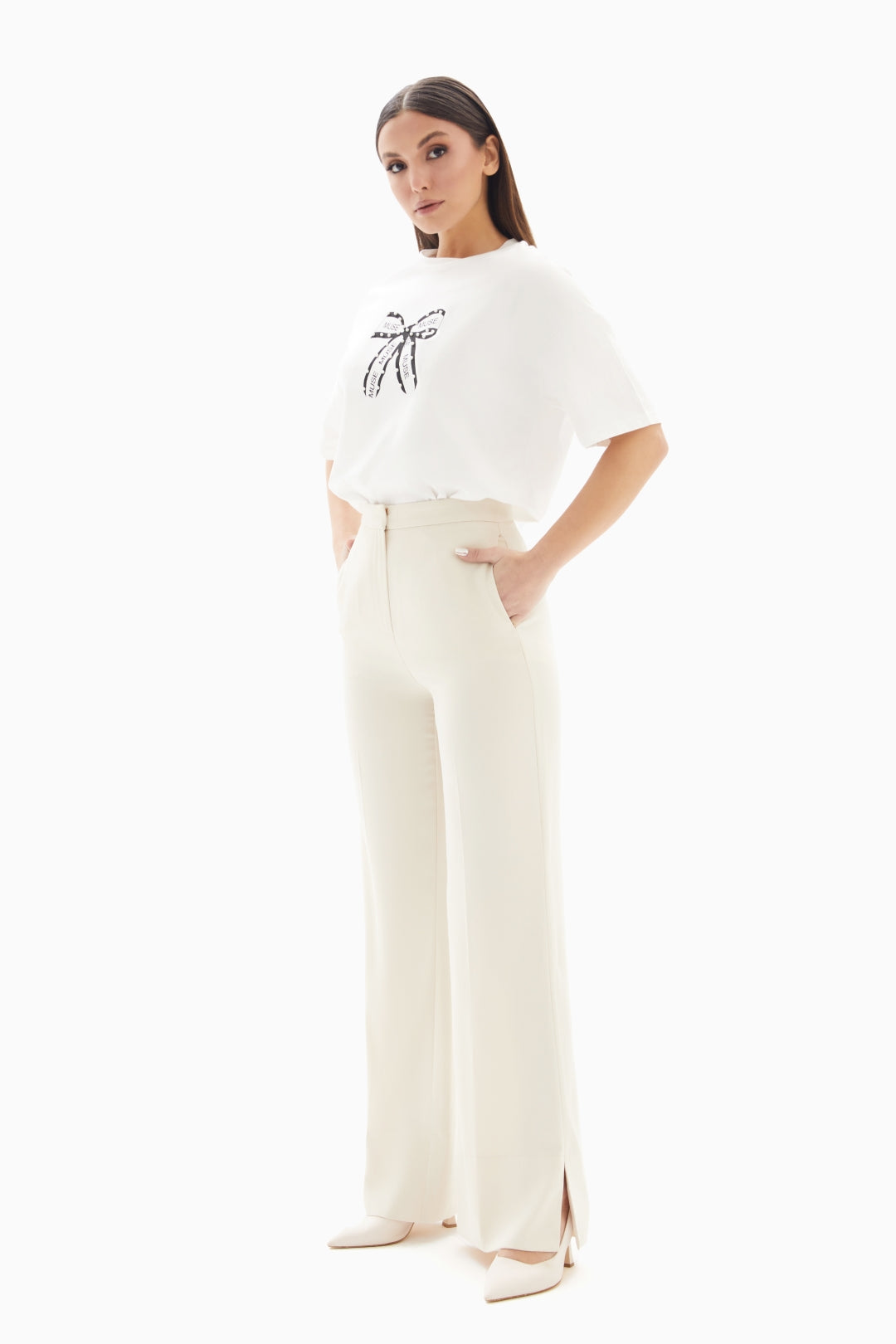 Off-White Plain Trousers By WECRE8