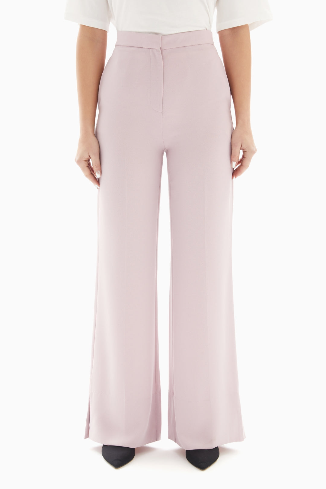 Pink Plain Trousers By WECRE8