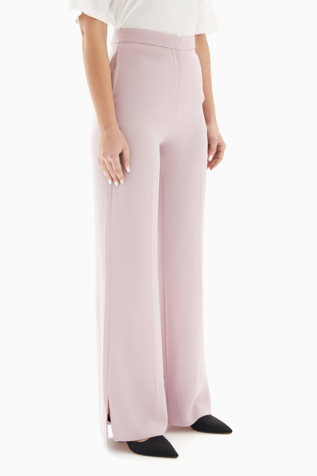 Pink Plain Trousers By WECRE8