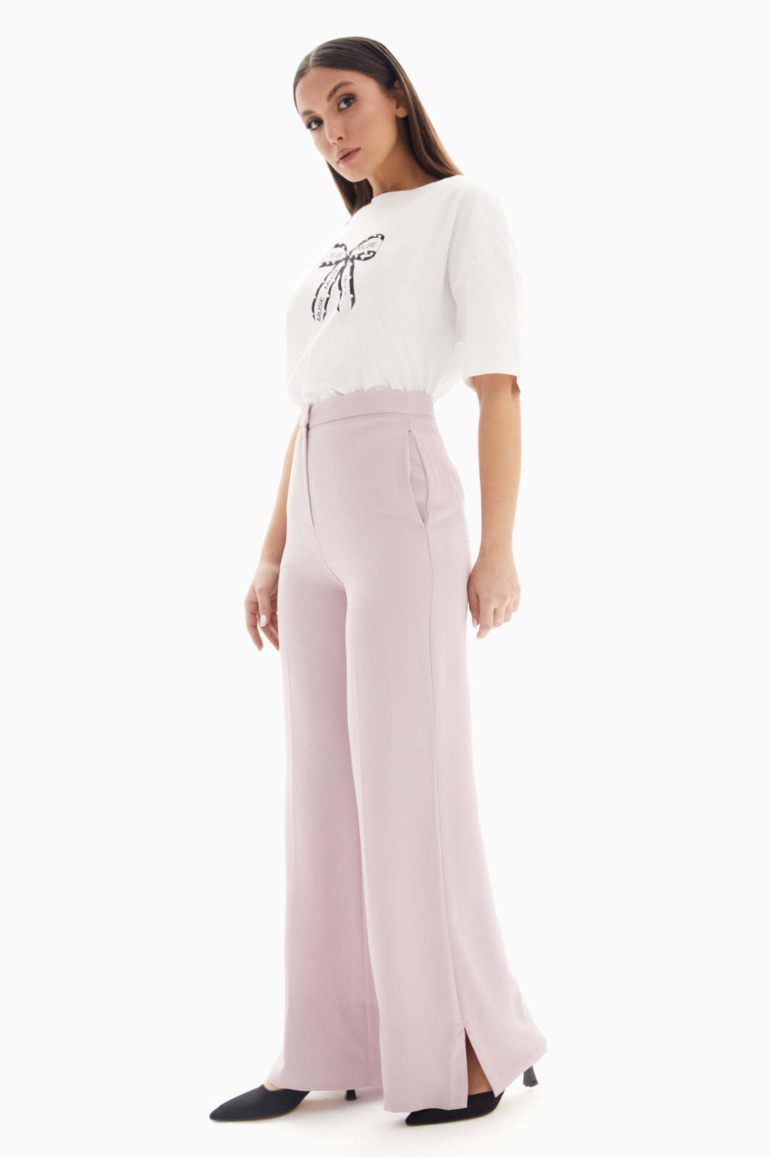 Pink Plain Trousers By WECRE8