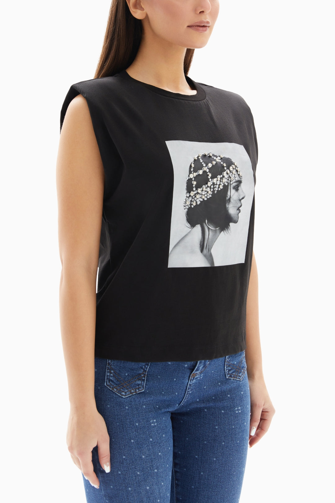 Black Woman Printed Sleeveless Top By WECRE8