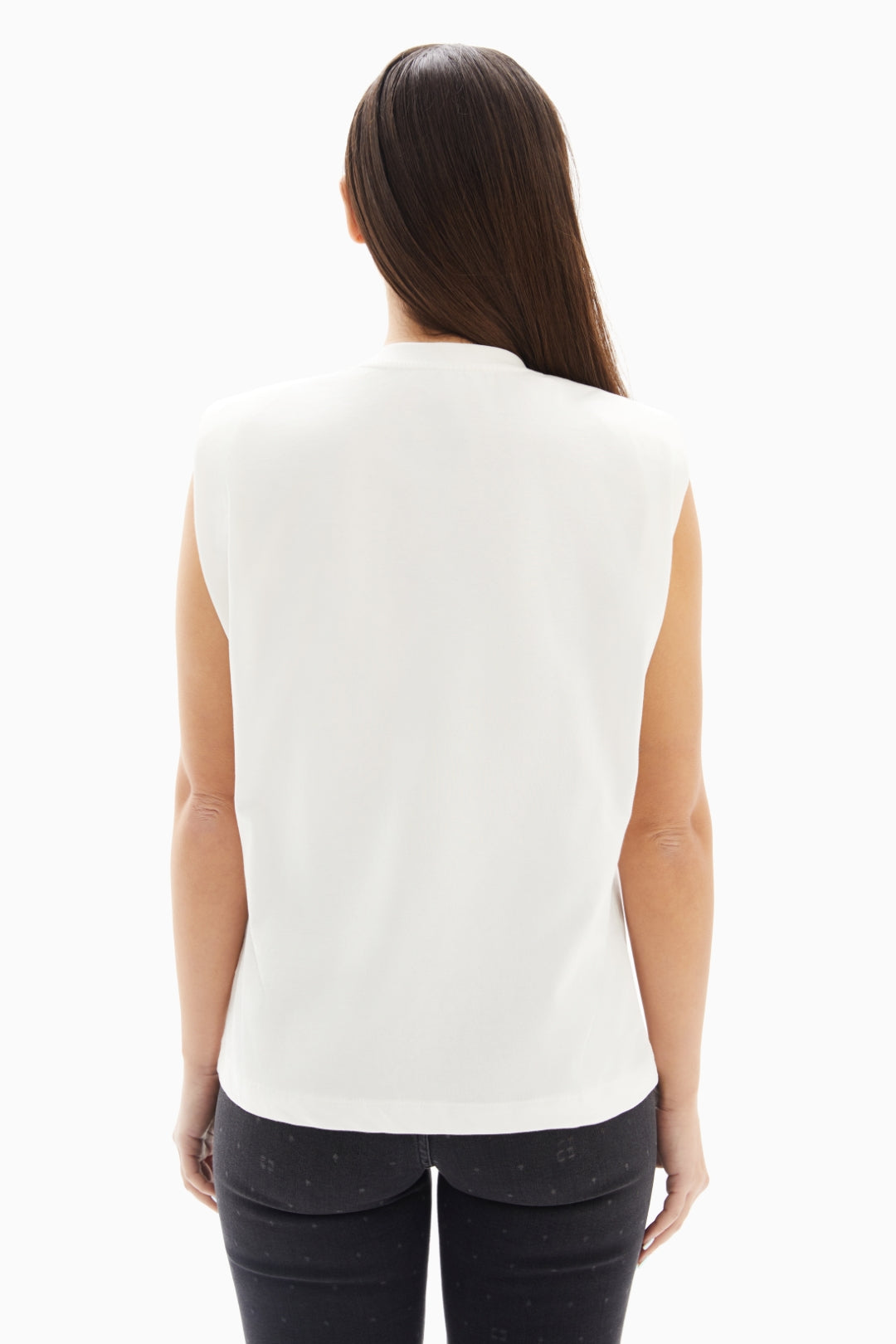 White Woman Printed Sleeveless Top By WECRE8