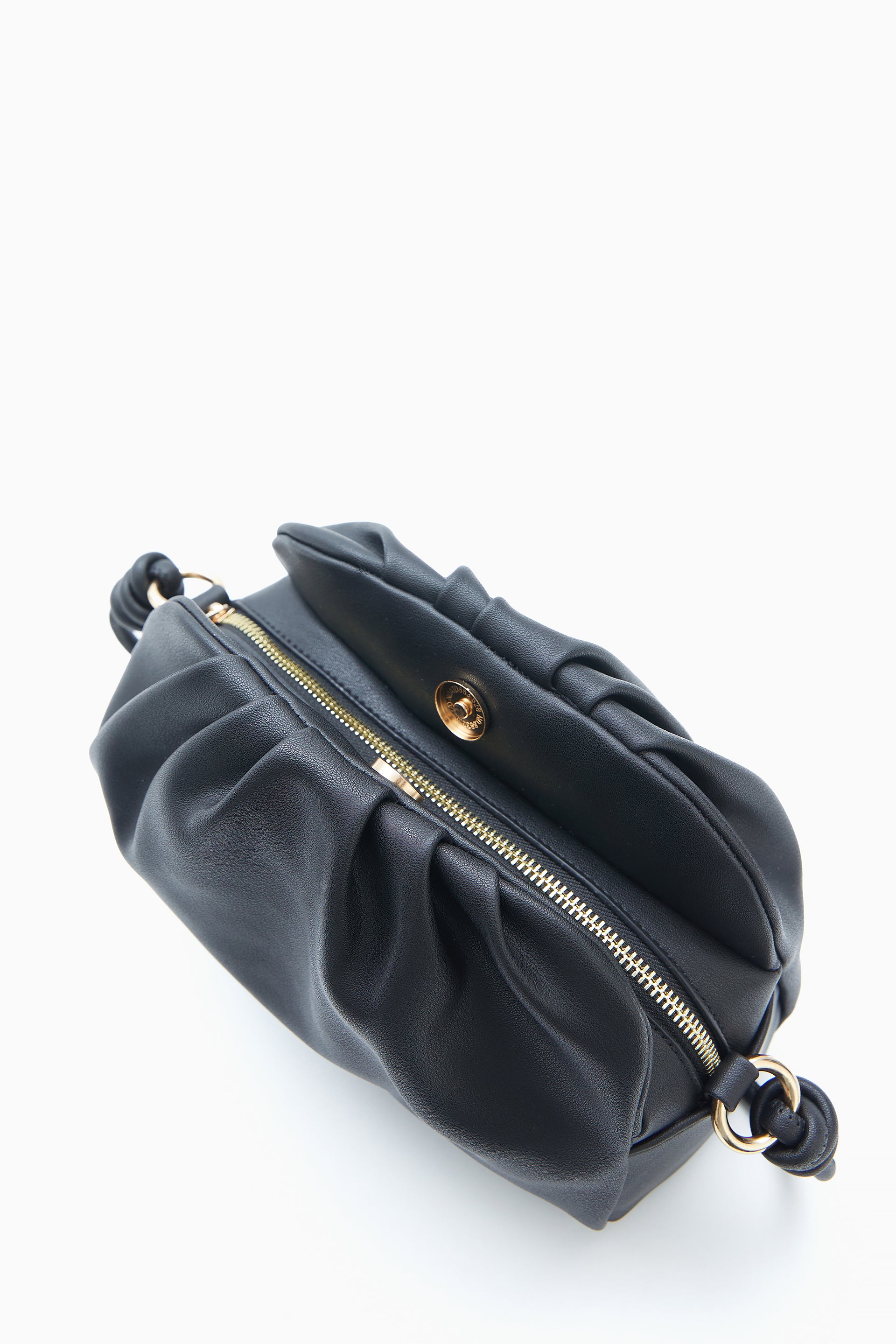 Black Ruched Shoulder Bag by WECRE8