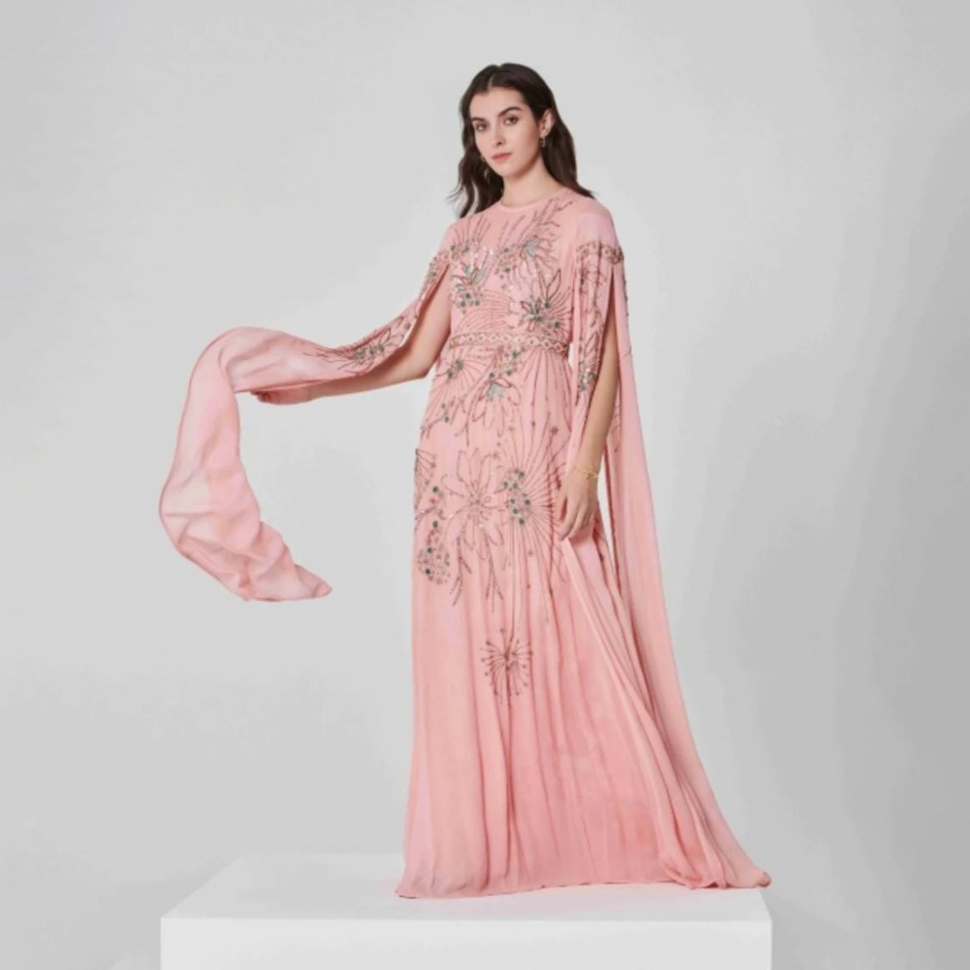 Pink Embroidery Uriel Dress From Shalky