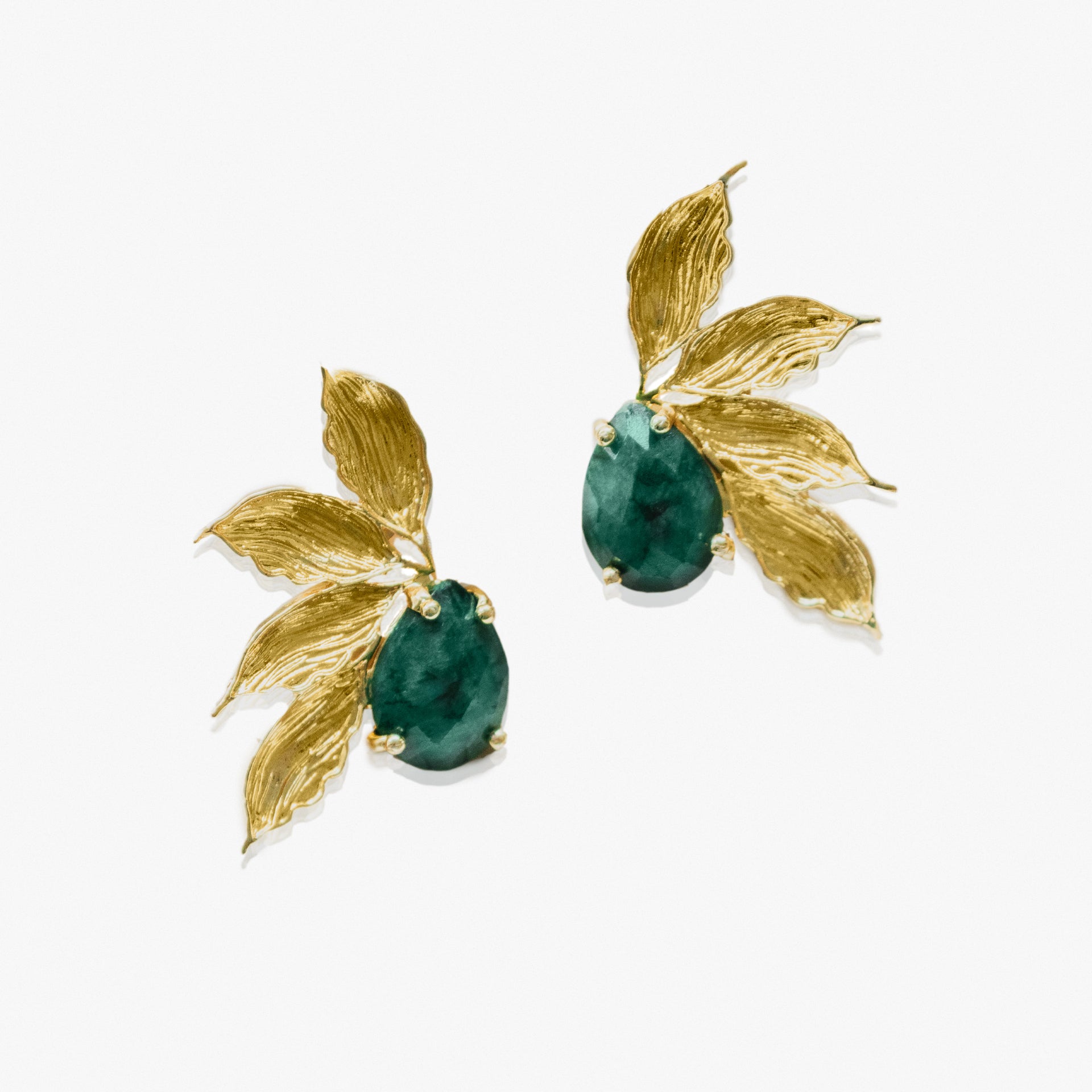 Amira Gold Emerald Earrings by Lady D World - WECRE8