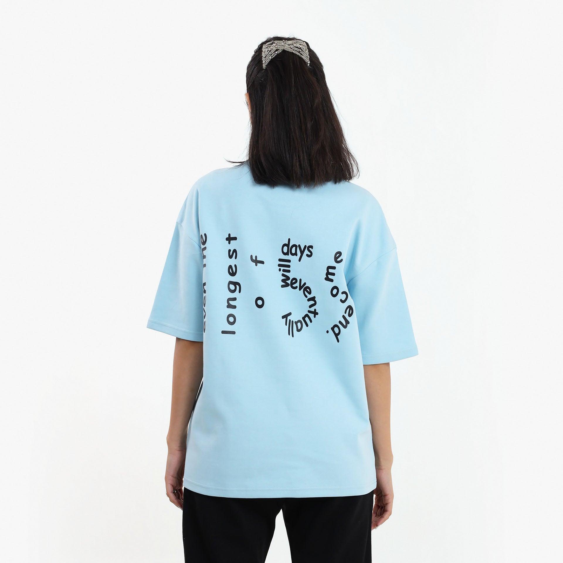 Baby Blue Oversize T-shirt From Evenmine - WECRE8