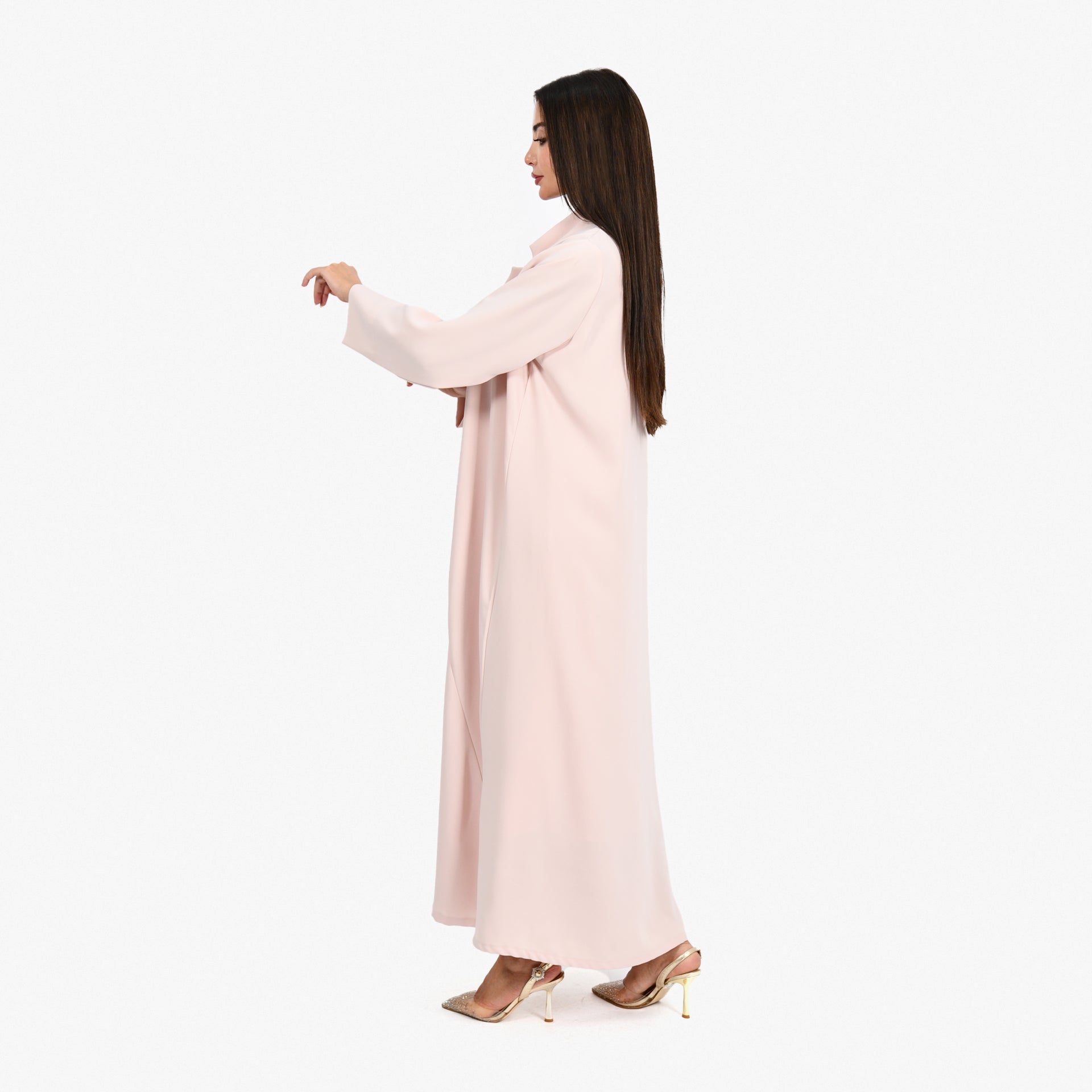 Barbi Light Pink Abaya From Darzah - WECRE8