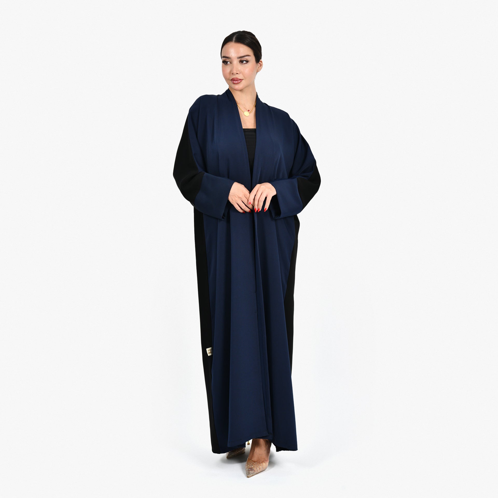 Barbi Navy Blue & Black Abaya by Darzah - WECRE8