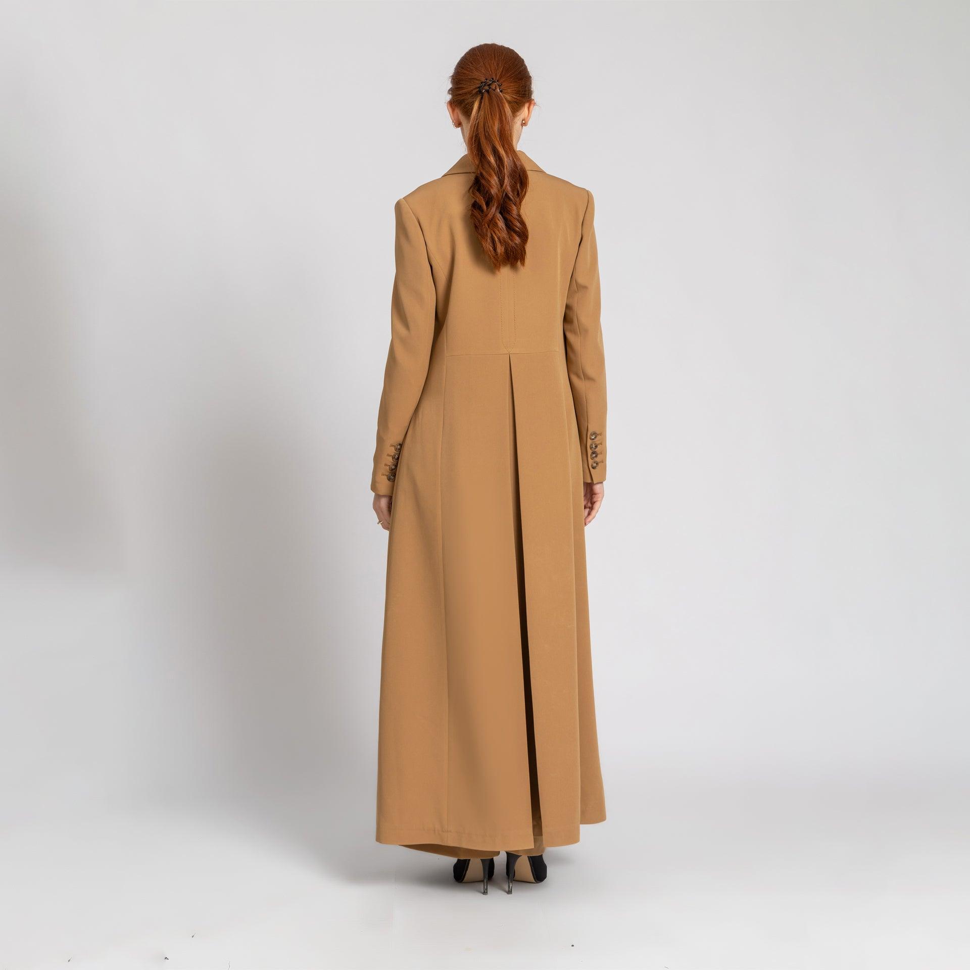 Beige Crepe Suit Abaya From Elanove - WECRE8