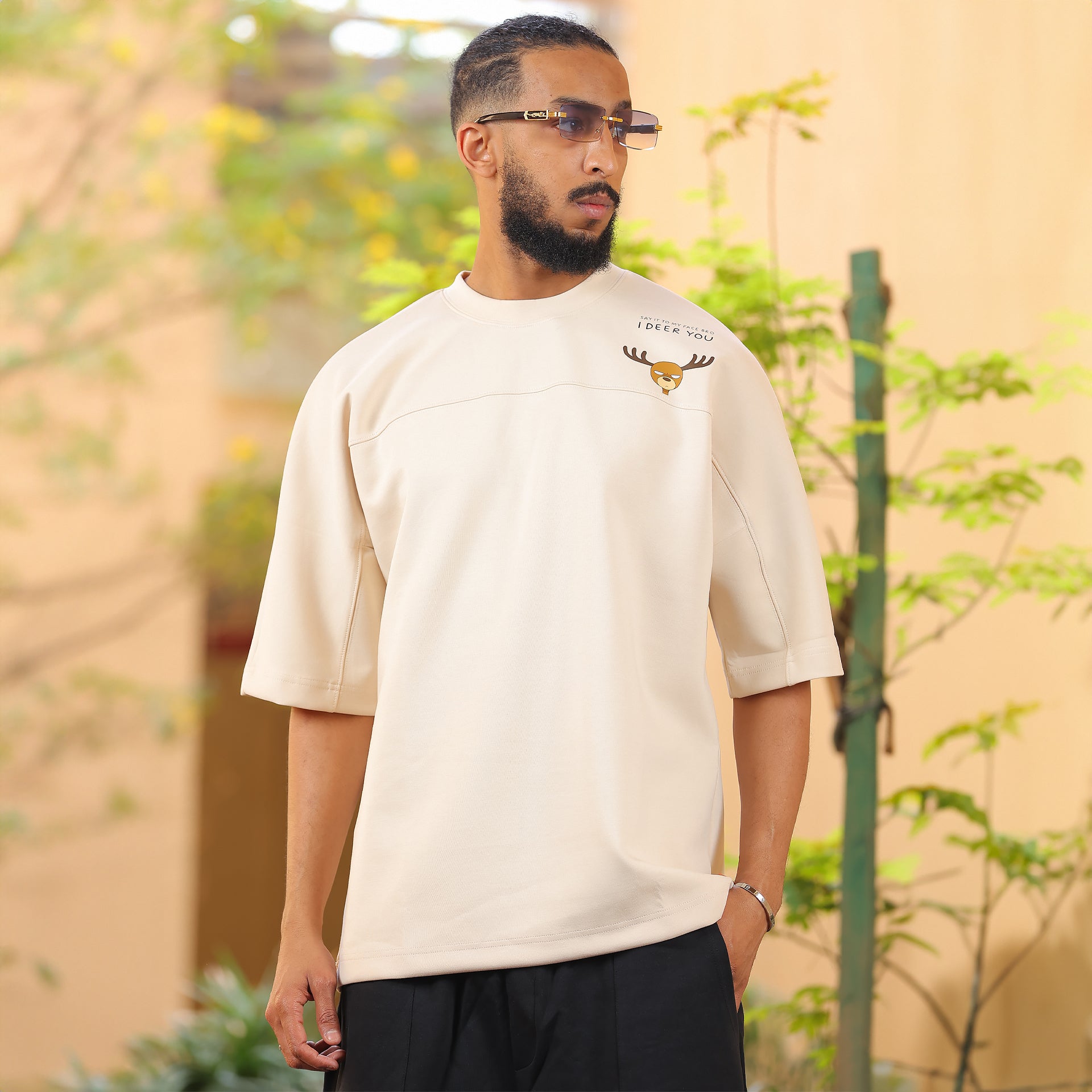 Beige I Deer You T-shirt From Pavone - WECRE8