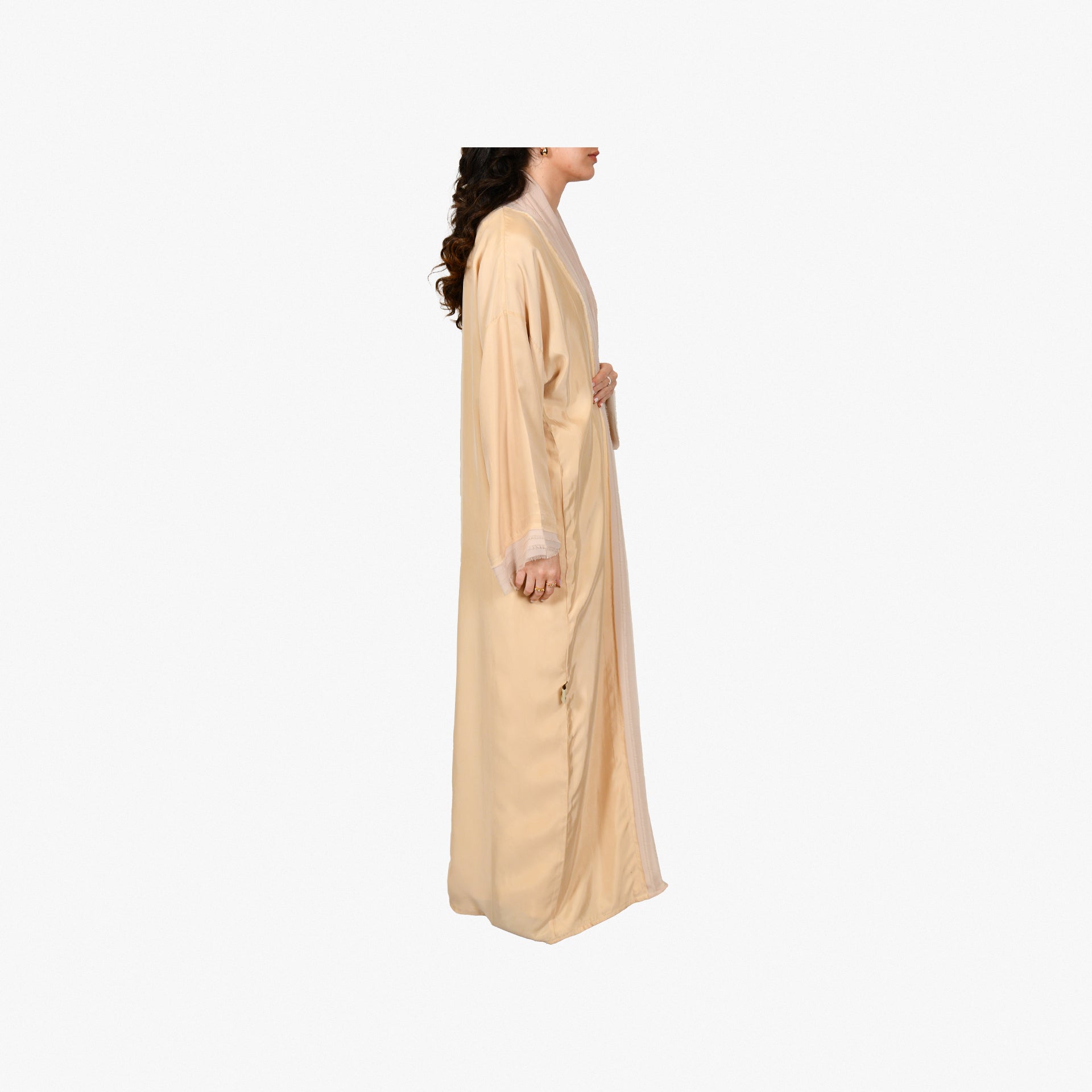 Beige Silk Abaya From Darzah - WECRE8