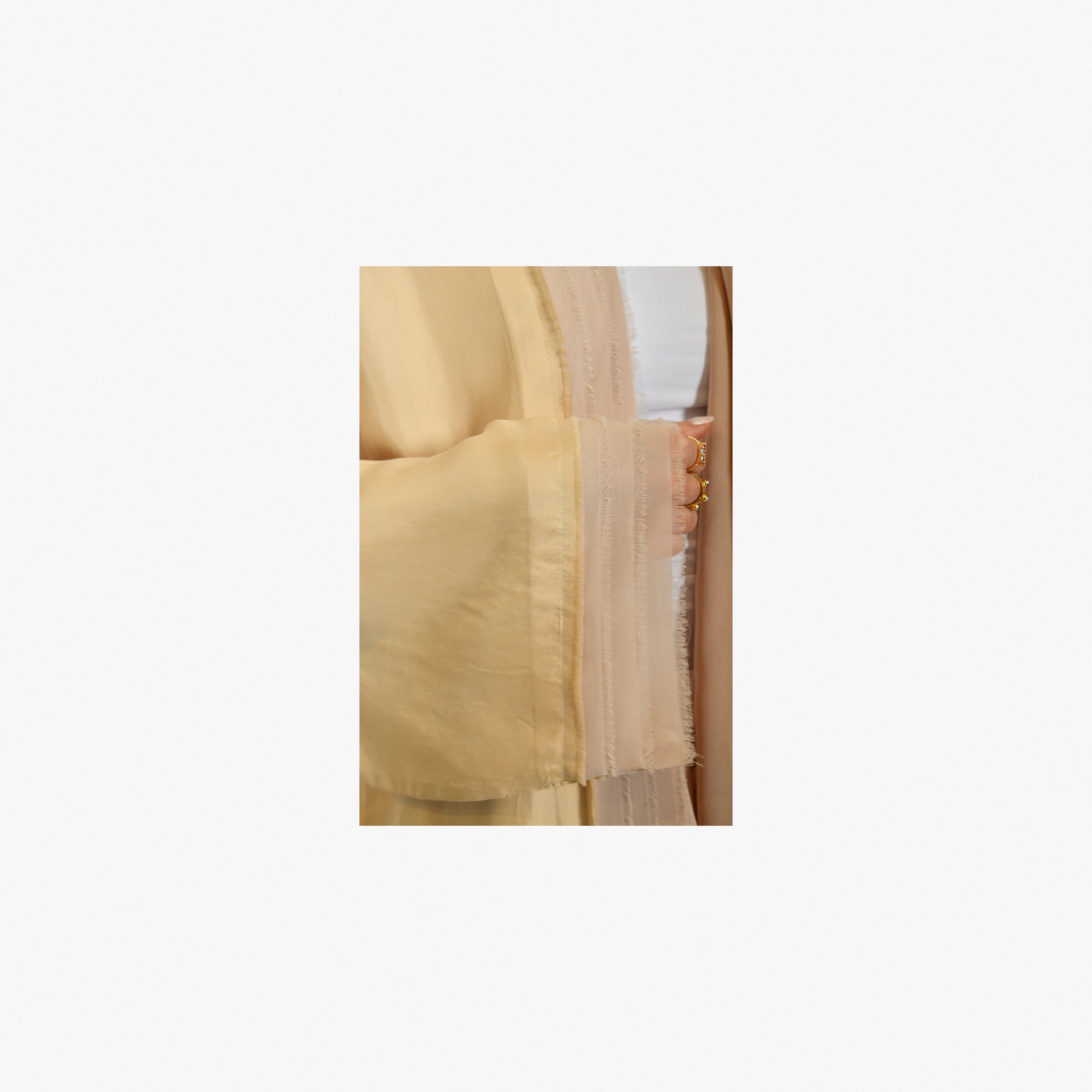 Beige Silk Abaya From Darzah - WECRE8