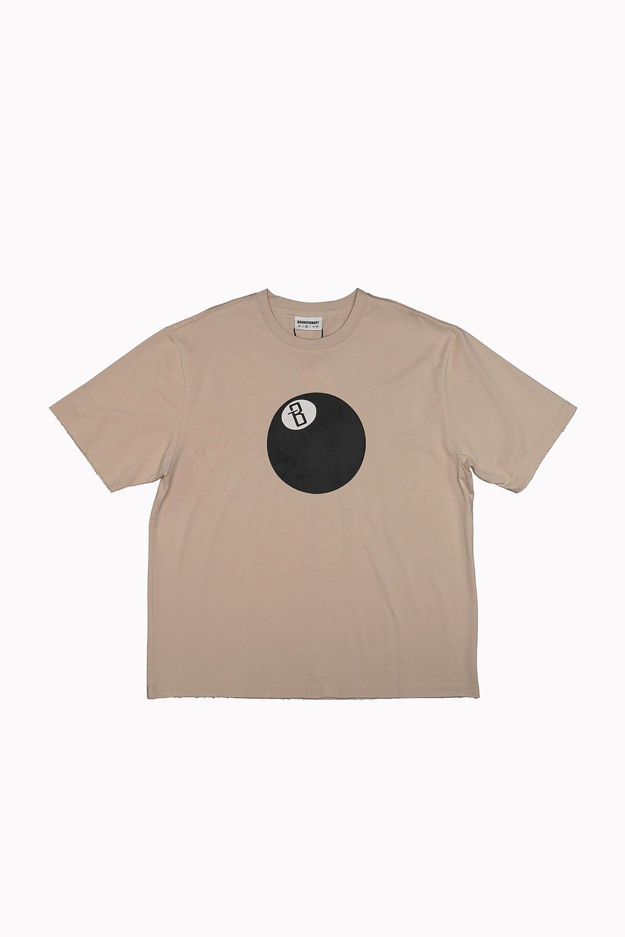 Beige T-shirt "Bilardo-8" by Brandtionary